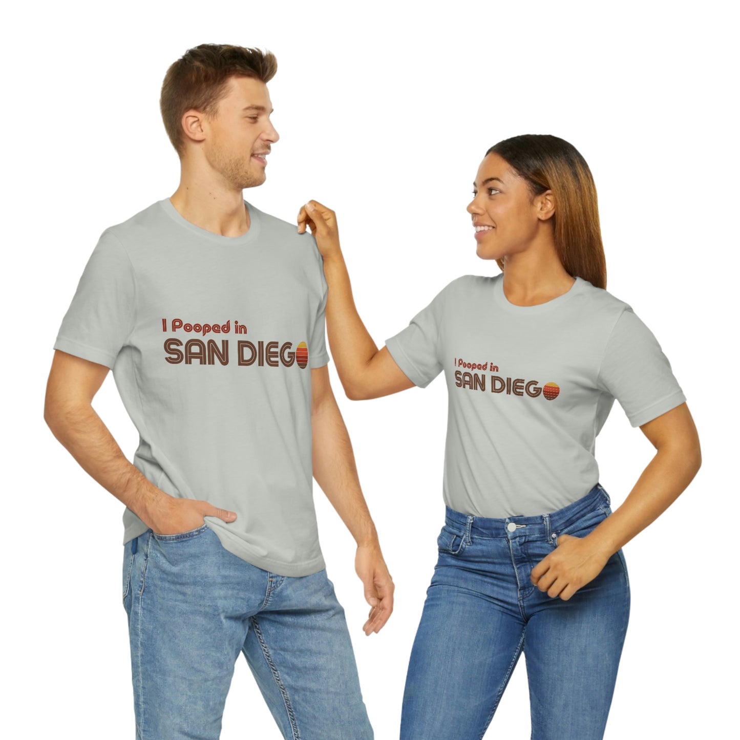 I Pooped In - SAN DIEGO (Dark Retro Sun) Unisex Jersey Short Sleeve Tee