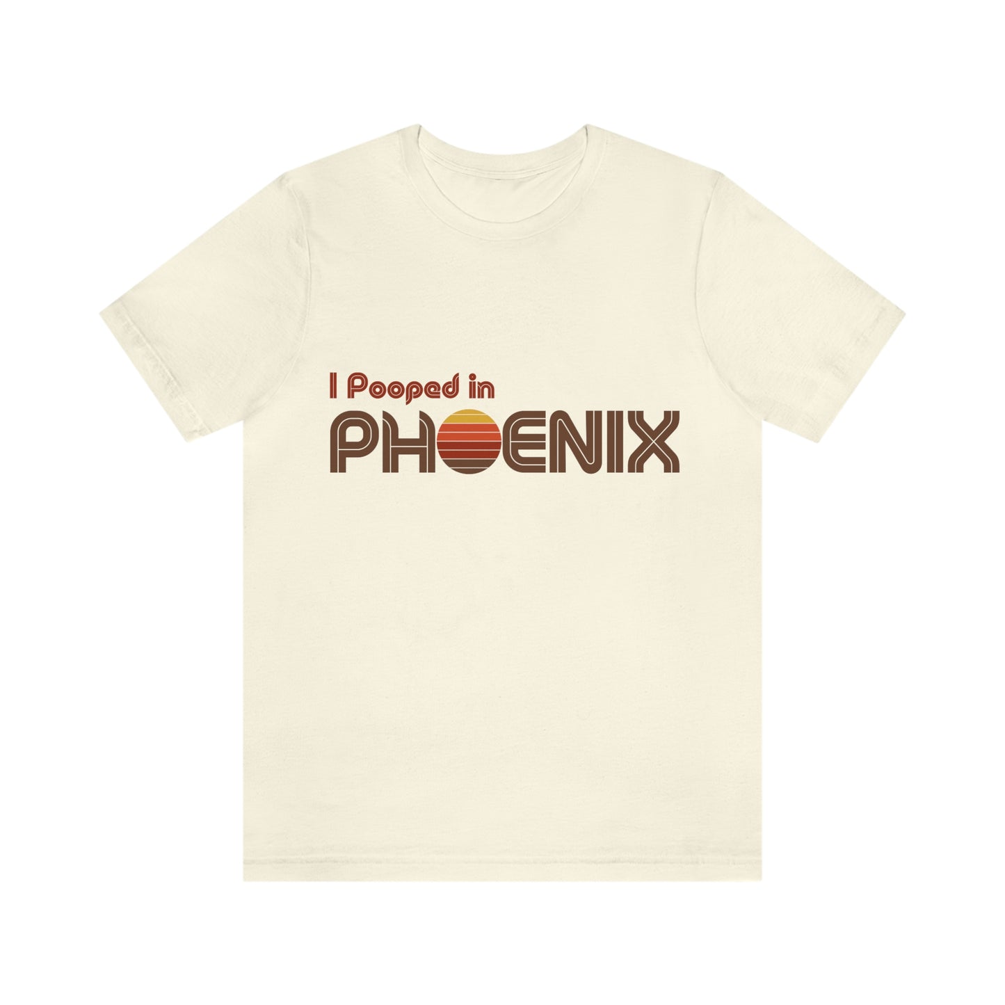 I Pooped In - PHOENIX (Dark Retro Sun) Unisex Jersey Short Sleeve Tee