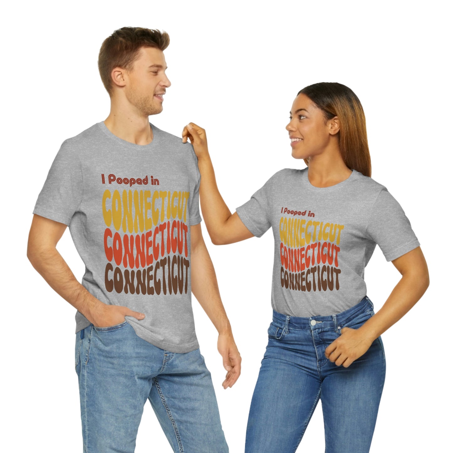 I Pooped In - CONNECTICUT (Retro Statehood) Unisex Jersey Short Sleeve Tee