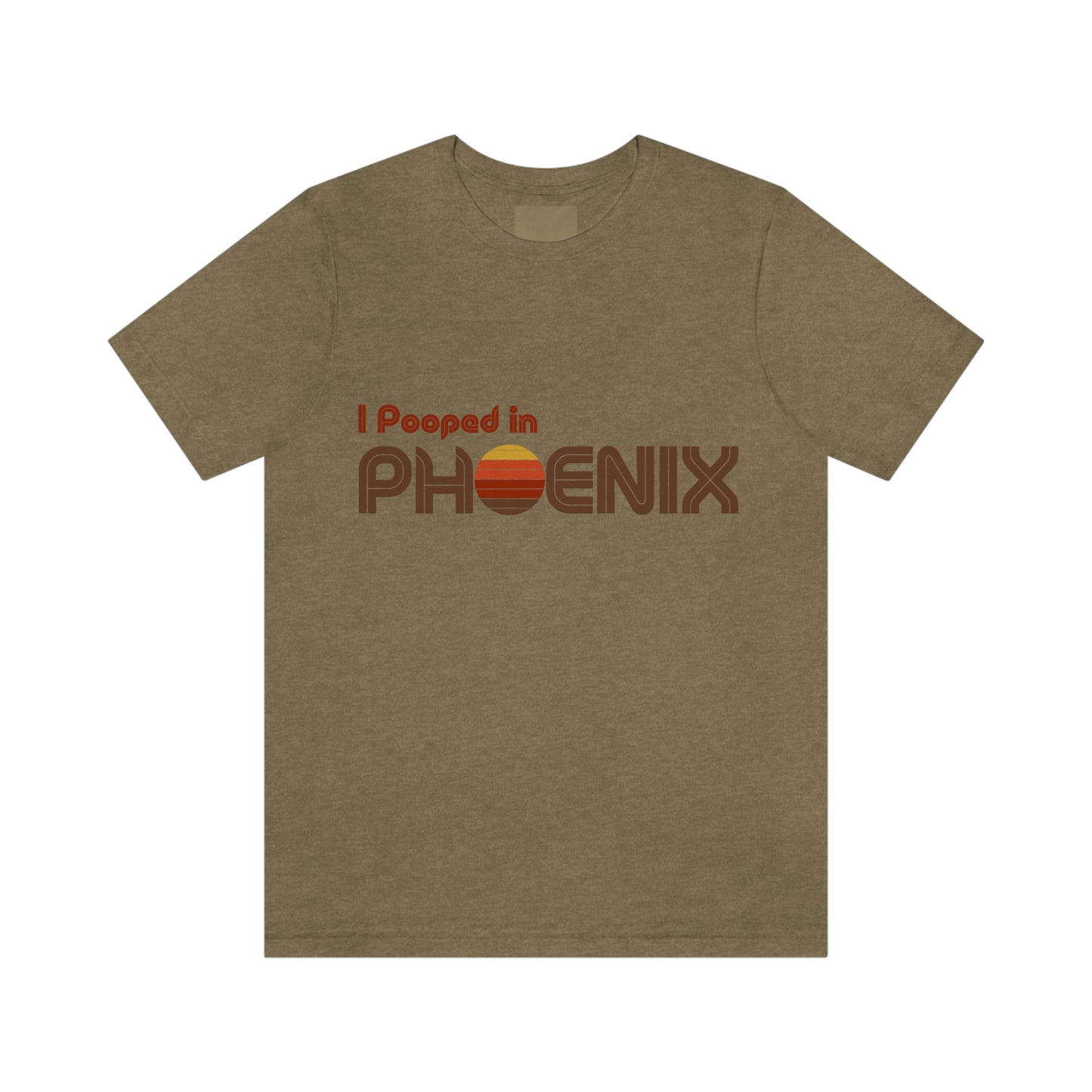 I Pooped In - PHOENIX (Dark Retro Sun) Unisex Jersey Short Sleeve Tee