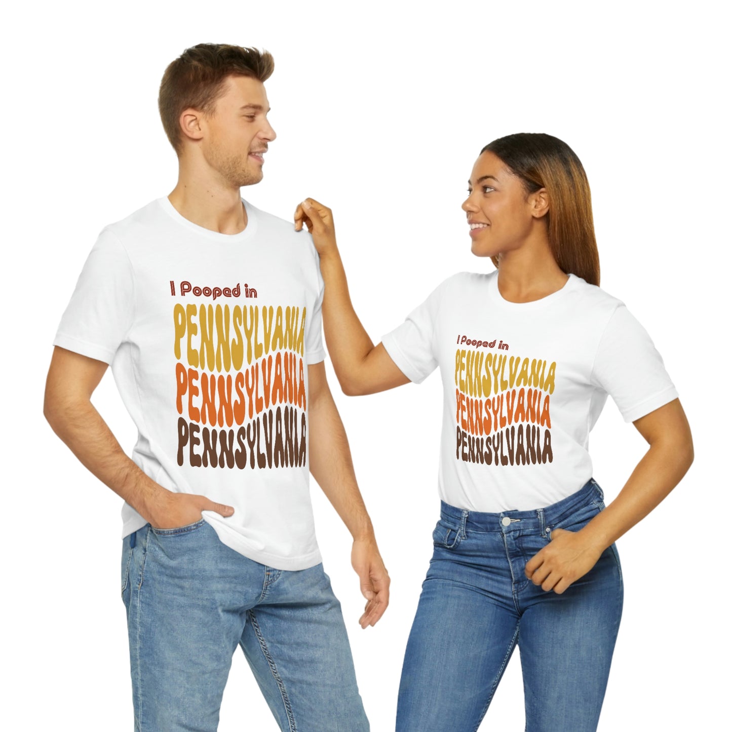I Pooped In - PENNSYLVANIA (Retro Statehood) Unisex Jersey Short Sleeve Tee