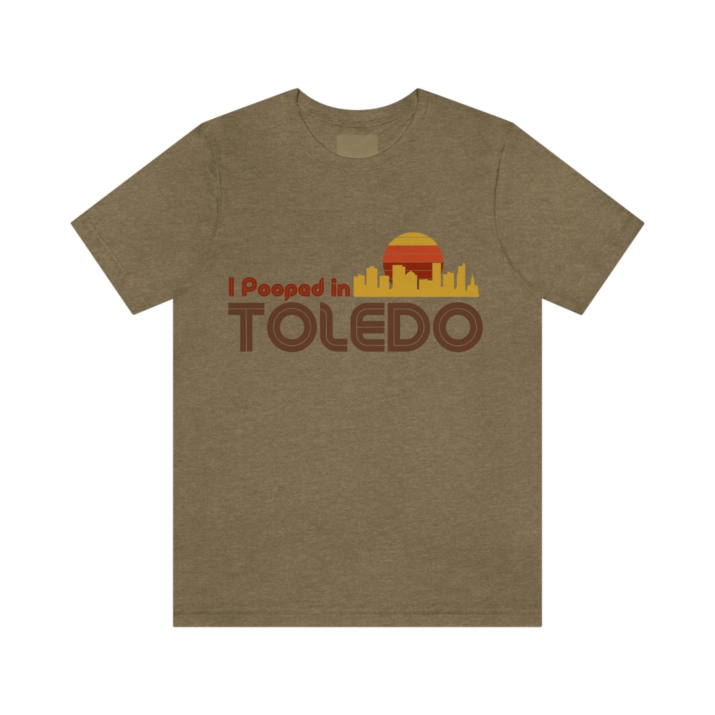 I Pooped In - TOLEDO (Dark Retro Sun - Skyline) Unisex Jersey Short Sleeve Tee