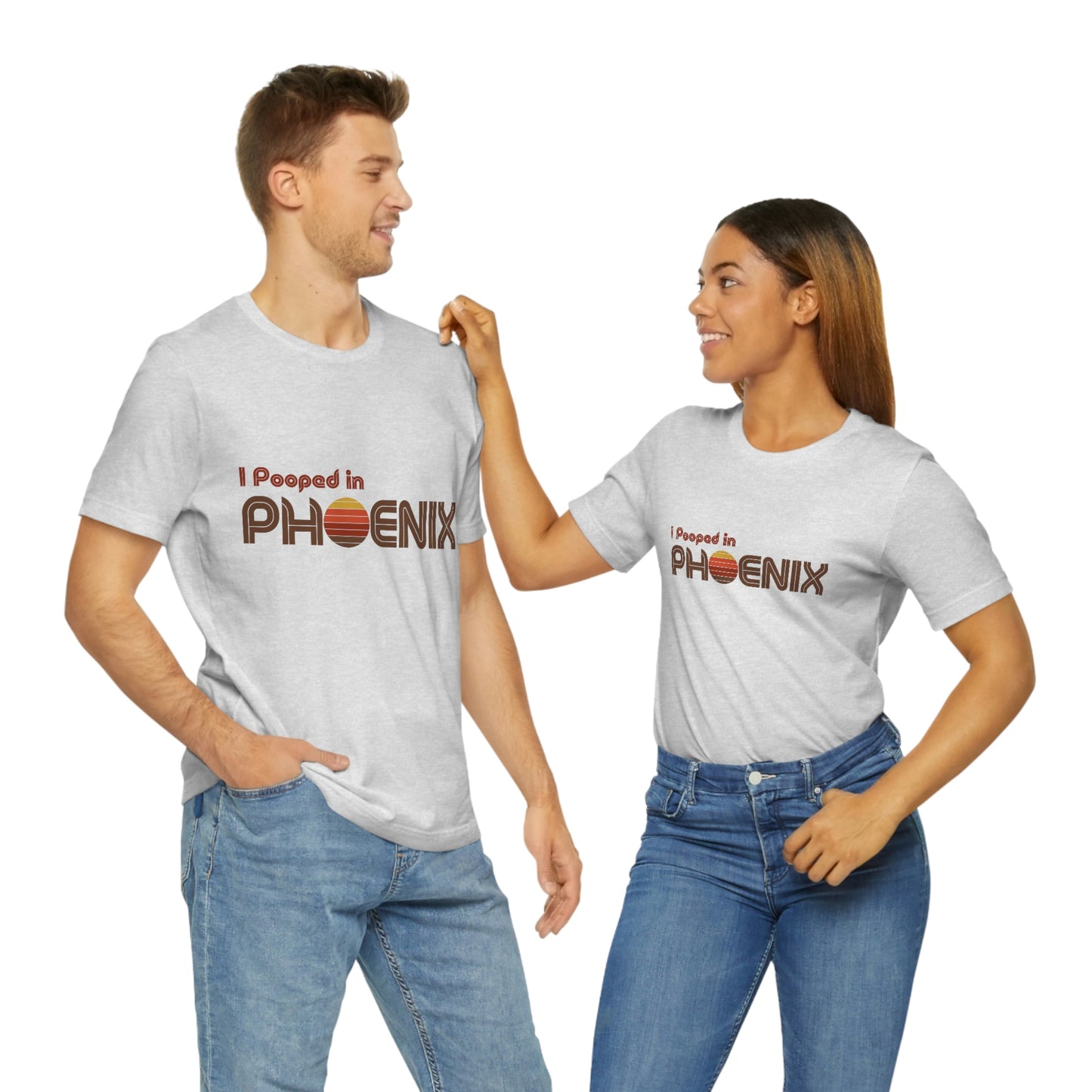 I Pooped In - PHOENIX (Dark Retro Sun) Unisex Jersey Short Sleeve Tee