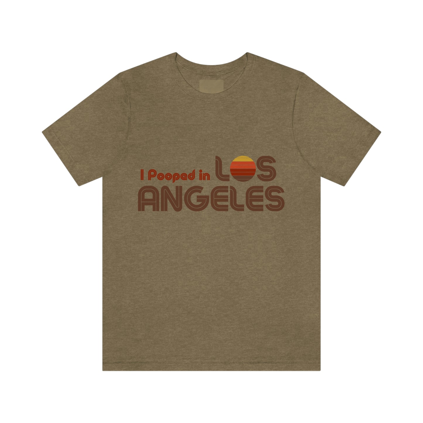 I Pooped In - LOS ANGELES (Dark Retro Sun) Unisex Jersey Short Sleeve Tee