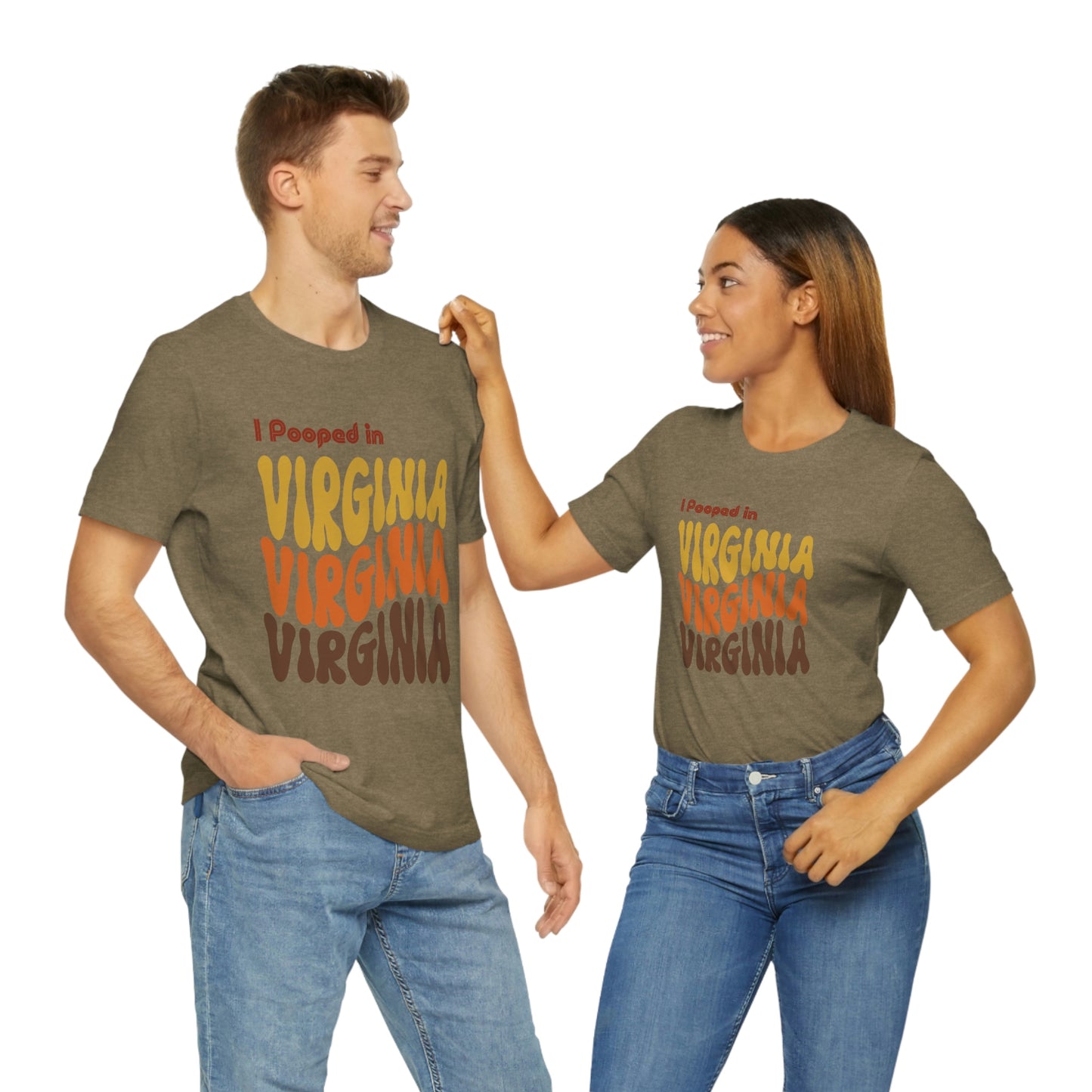 I Pooped In - VIRGINIA (Retro Statehood) Unisex Jersey Short Sleeve Tee