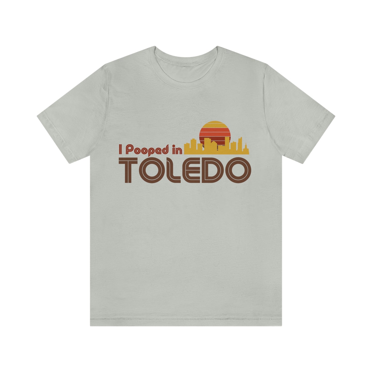 I Pooped In - TOLEDO (Dark Retro Sun - Skyline) Unisex Jersey Short Sleeve Tee