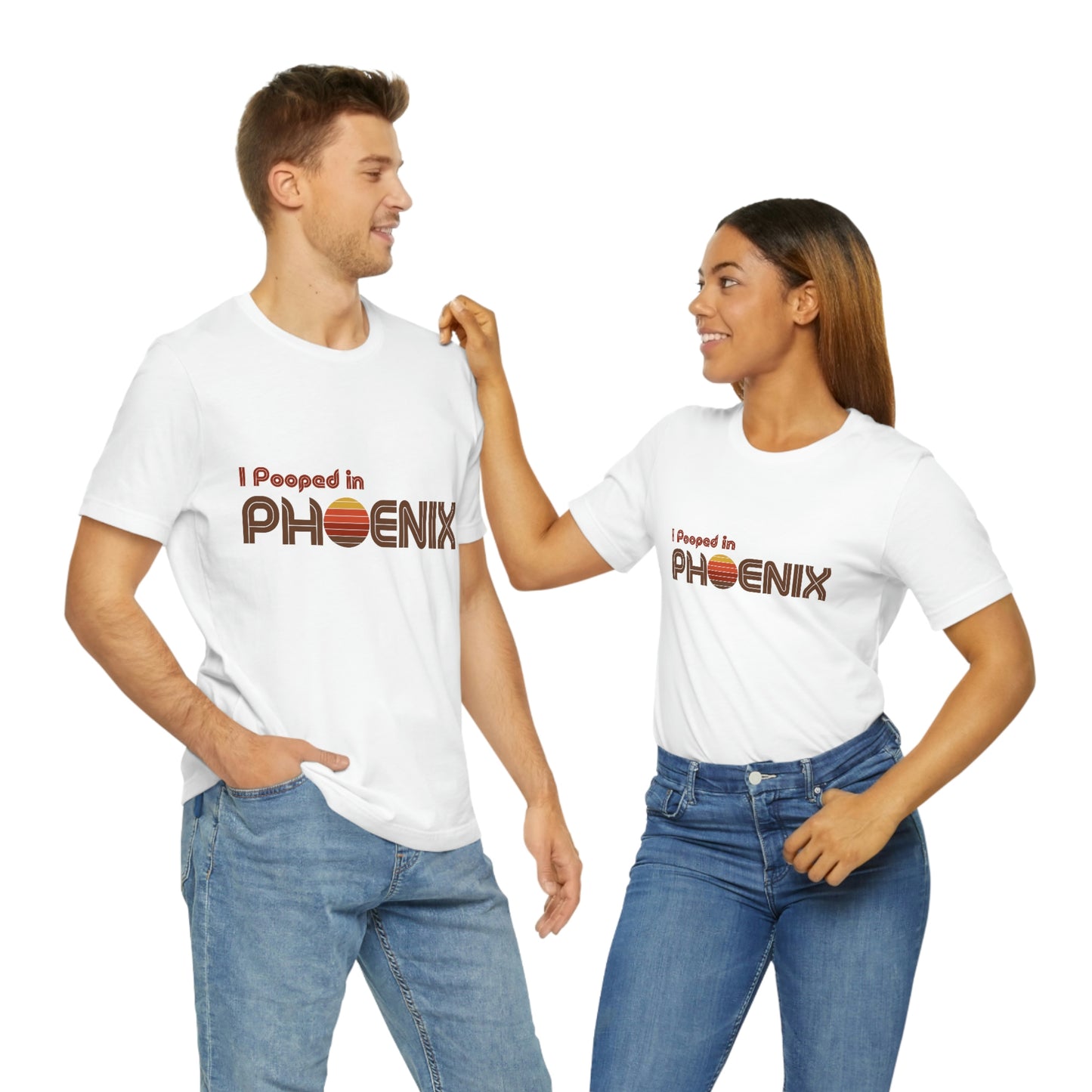 I Pooped In - PHOENIX (Dark Retro Sun) Unisex Jersey Short Sleeve Tee