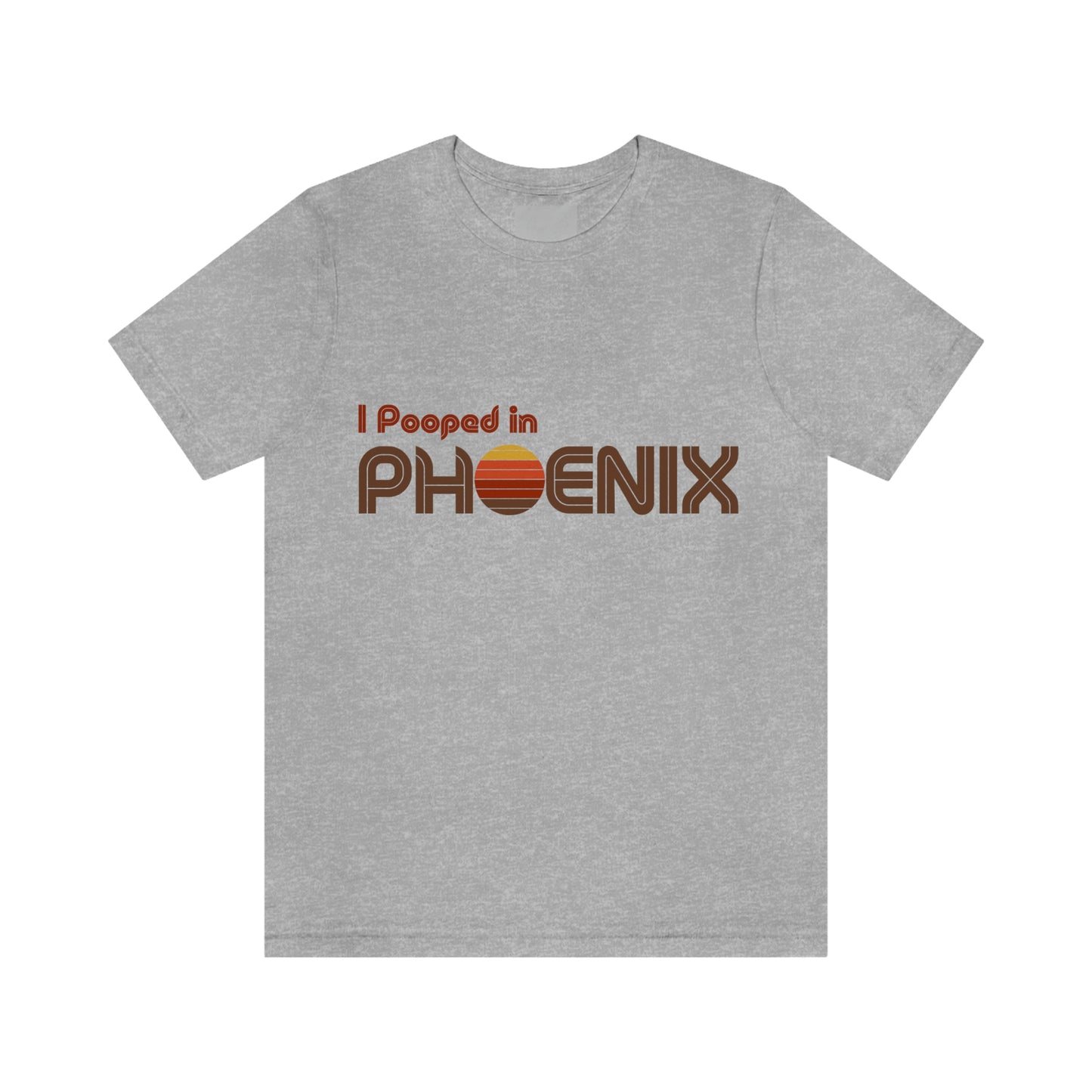 I Pooped In - PHOENIX (Dark Retro Sun) Unisex Jersey Short Sleeve Tee