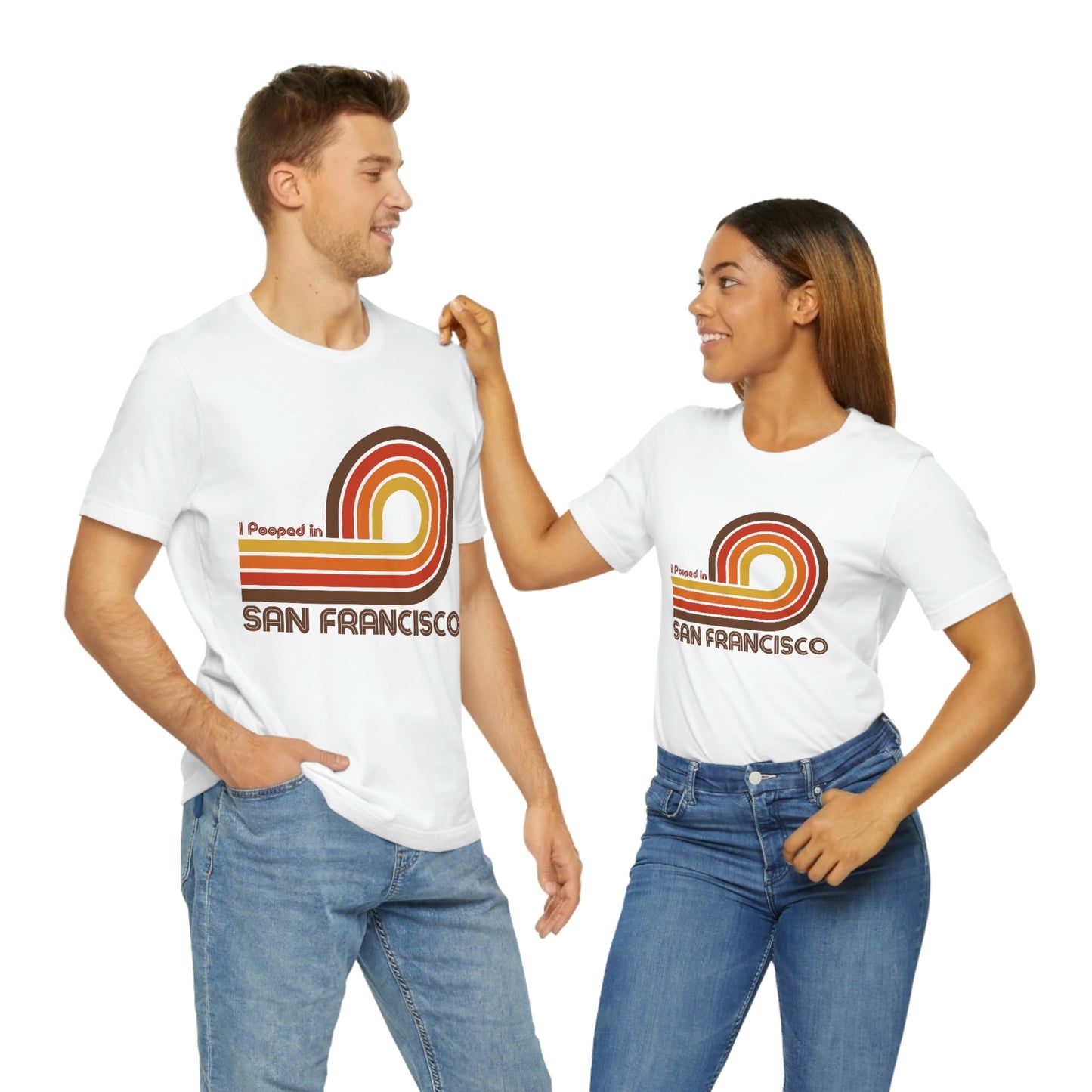 I Pooped In - SAN FRANCISCO (Dark Retro Loop) Unisex Jersey Short Sleeve Tee