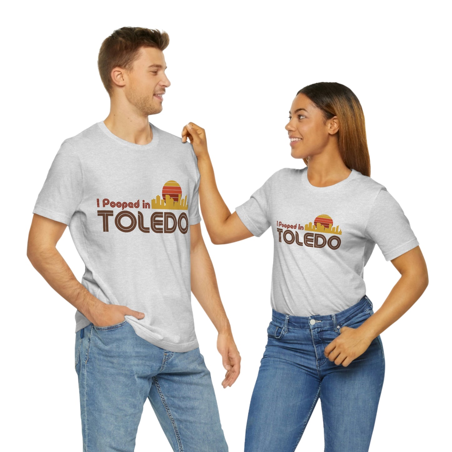 I Pooped In - TOLEDO (Dark Retro Sun - Skyline) Unisex Jersey Short Sleeve Tee