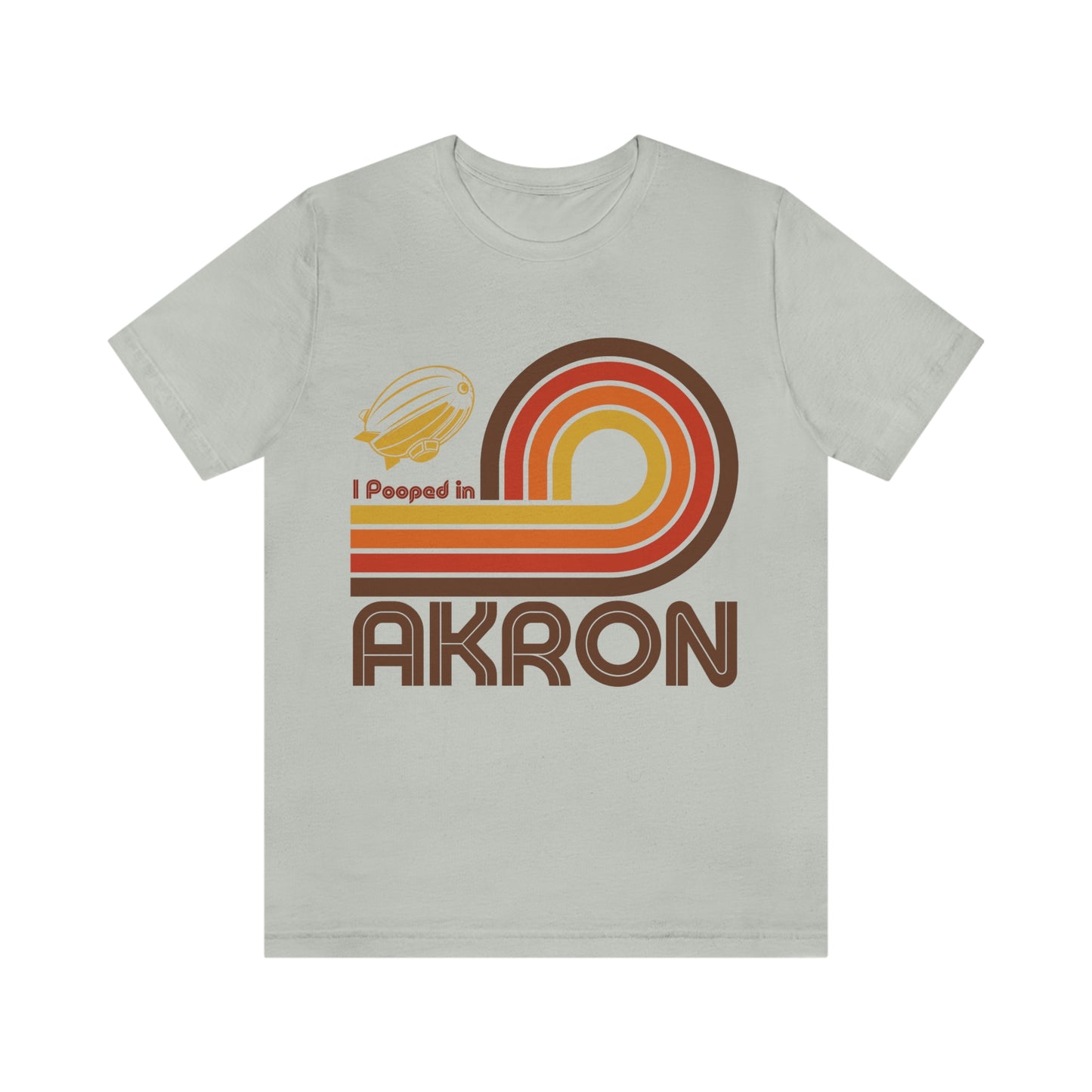 I Pooped In - AKRON (Dark Retro Loop) Unisex Jersey Short Sleeve Tee