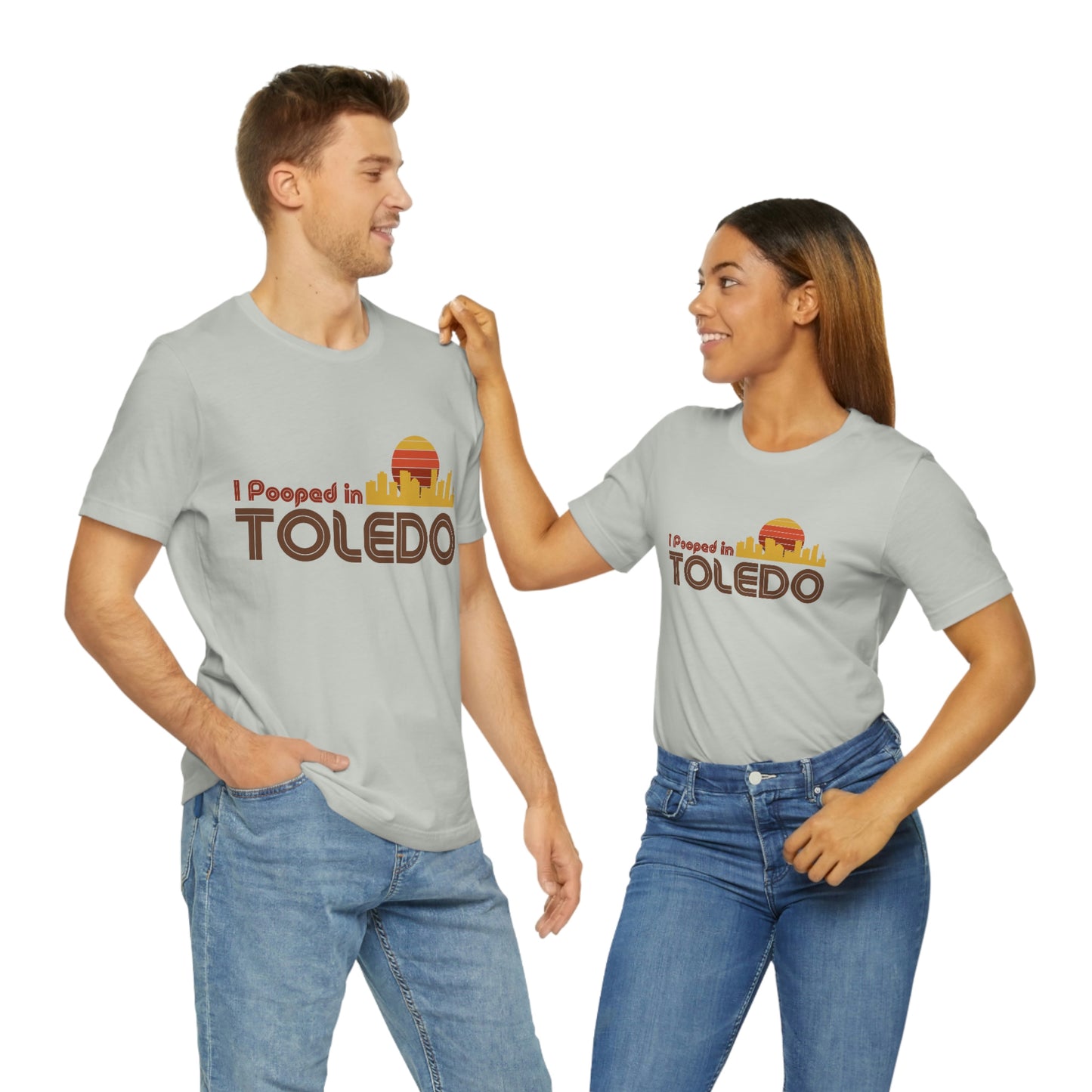 I Pooped In - TOLEDO (Dark Retro Sun - Skyline) Unisex Jersey Short Sleeve Tee