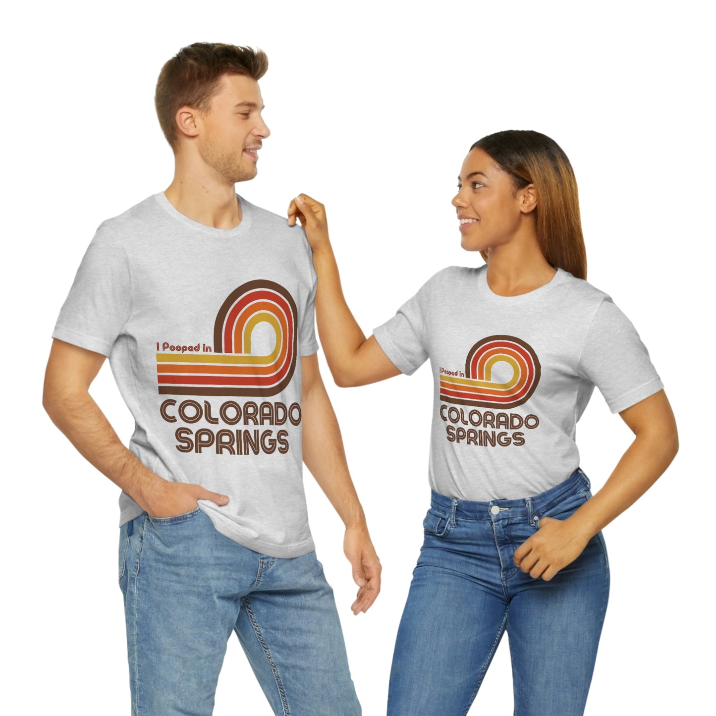 I Pooped In - COLORADO SPRINGS (Dark Retro Loop) Unisex Jersey Short Sleeve Tee