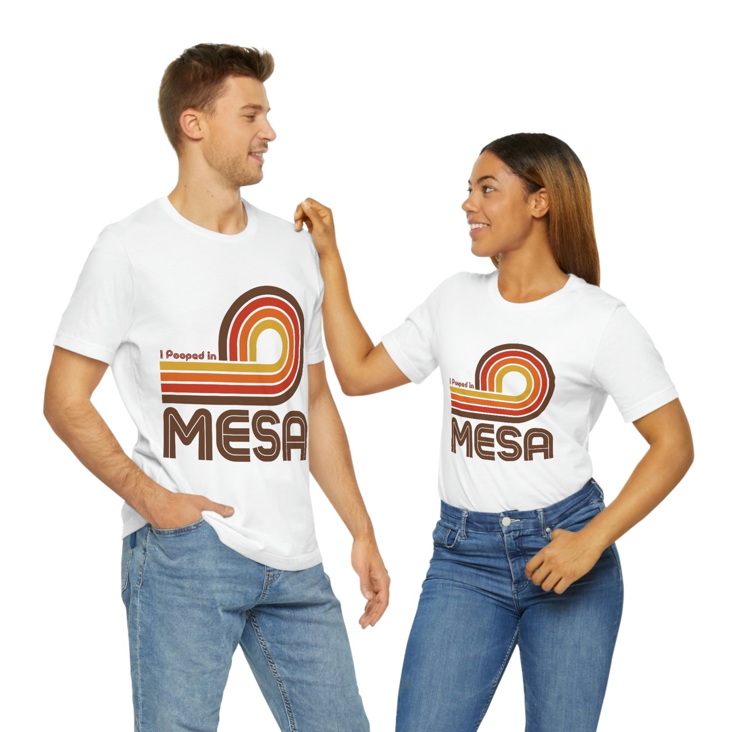 I Pooped In - MESA (Dark Retro Loop) Unisex Jersey Short Sleeve Tee