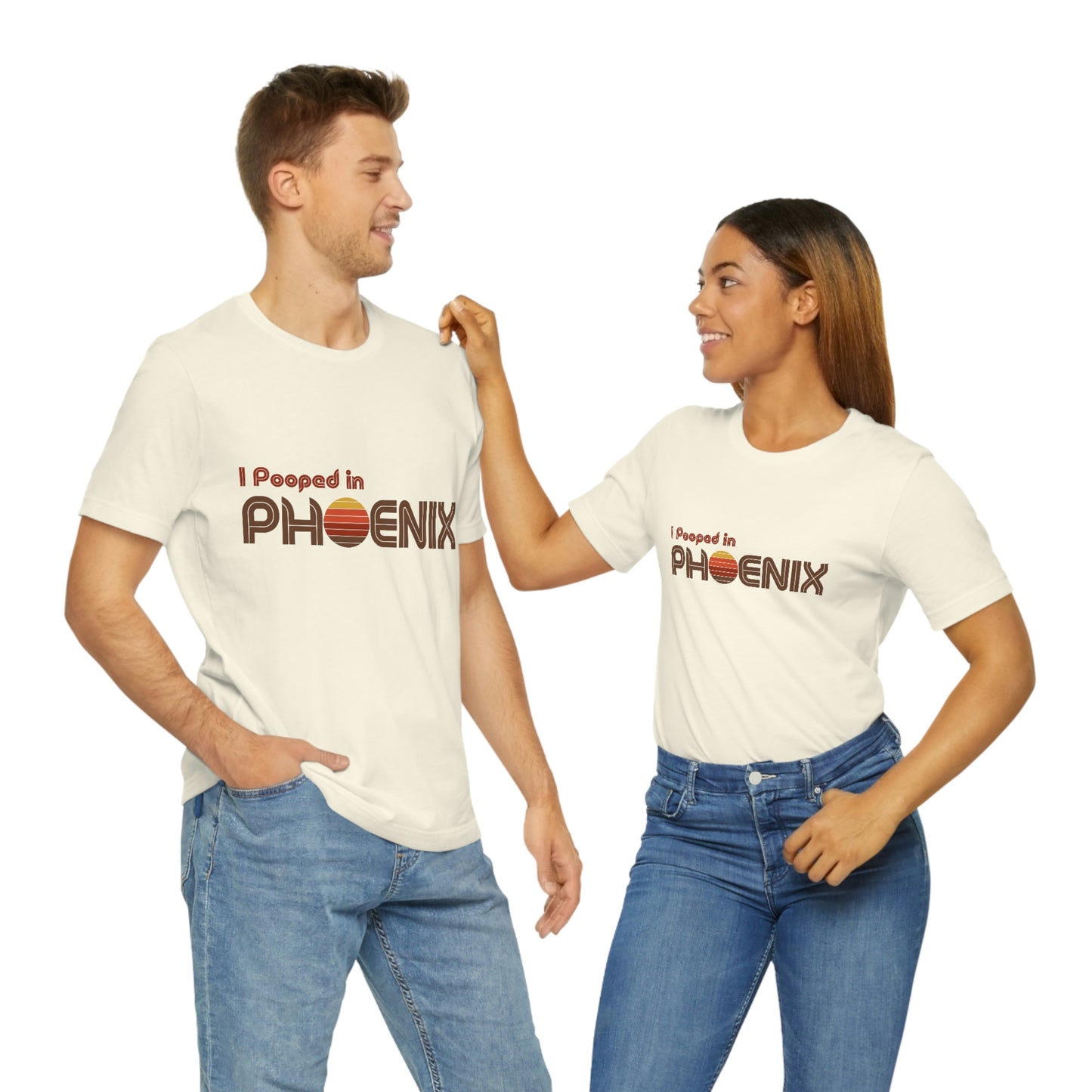 I Pooped In - PHOENIX (Dark Retro Sun) Unisex Jersey Short Sleeve Tee