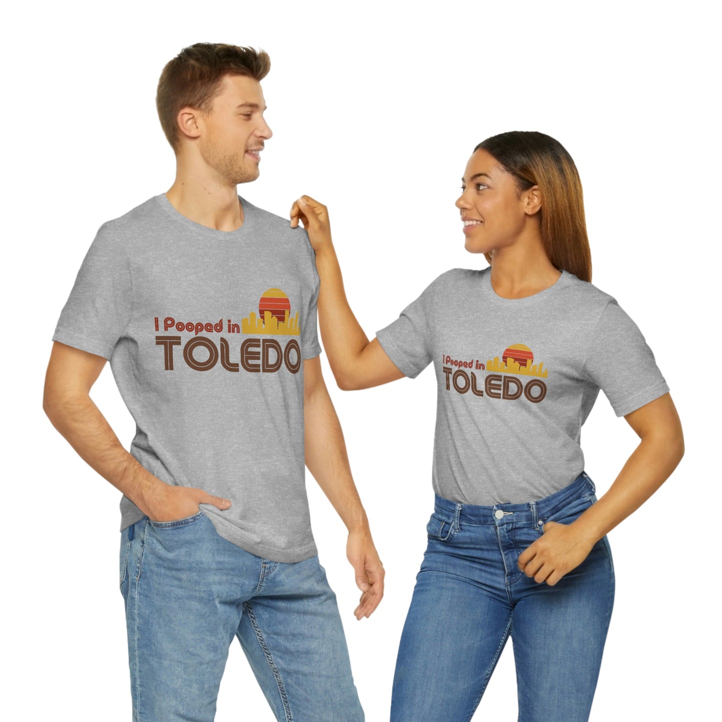 I Pooped In - TOLEDO (Dark Retro Sun - Skyline) Unisex Jersey Short Sleeve Tee