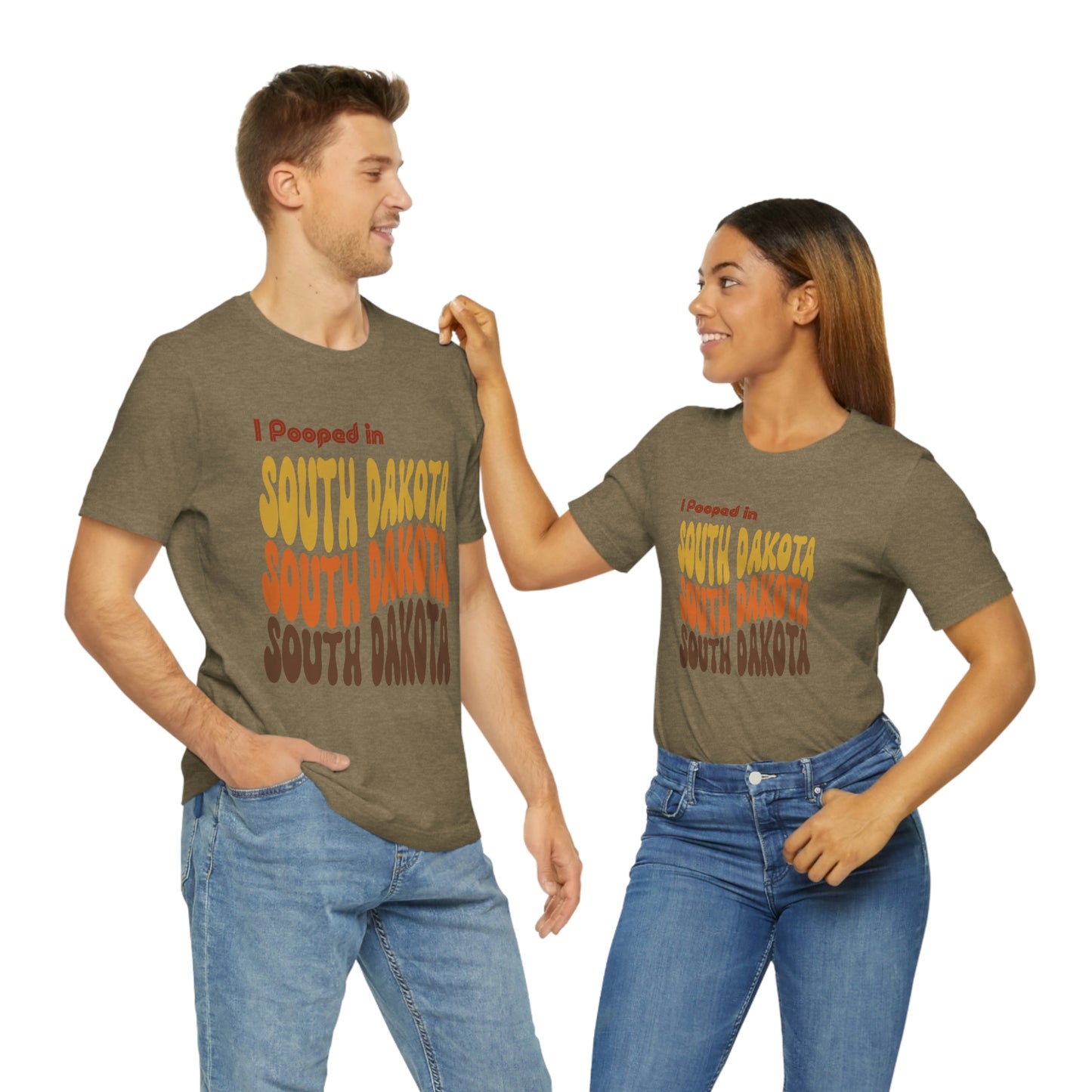 I Pooped In - SOUTH DAKOTA (Retro Statehood) Unisex Jersey Short Sleeve Tee