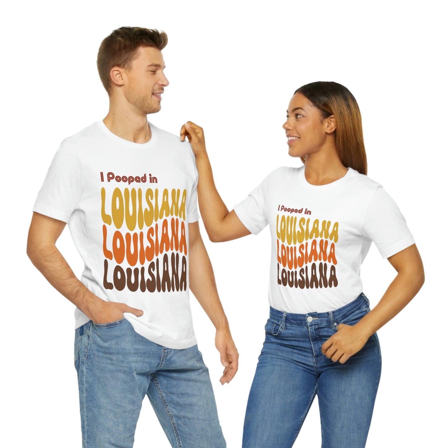 I Pooped In - LOUISIANA (Retro Statehood) Unisex Jersey Short Sleeve Tee