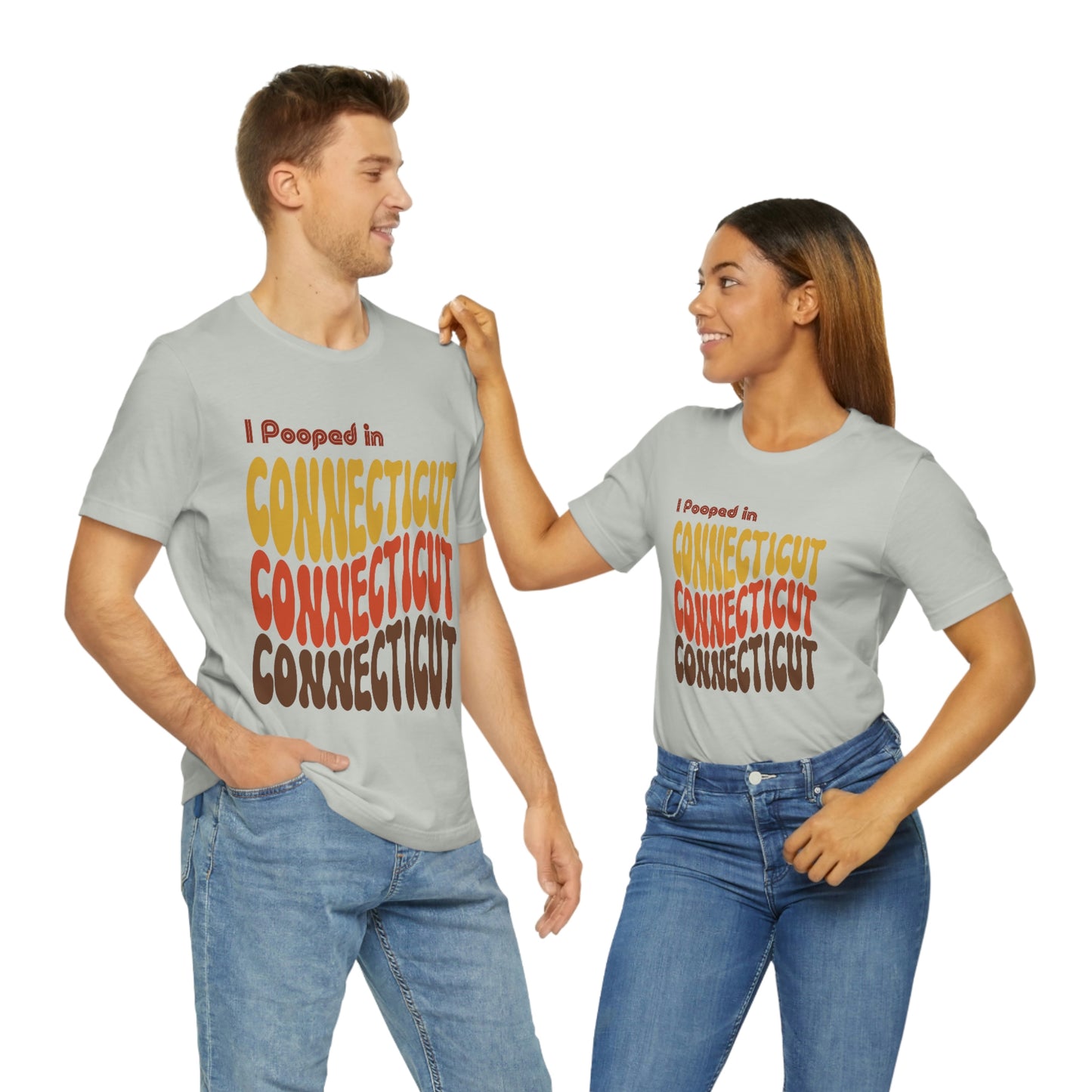 I Pooped In - CONNECTICUT (Retro Statehood) Unisex Jersey Short Sleeve Tee