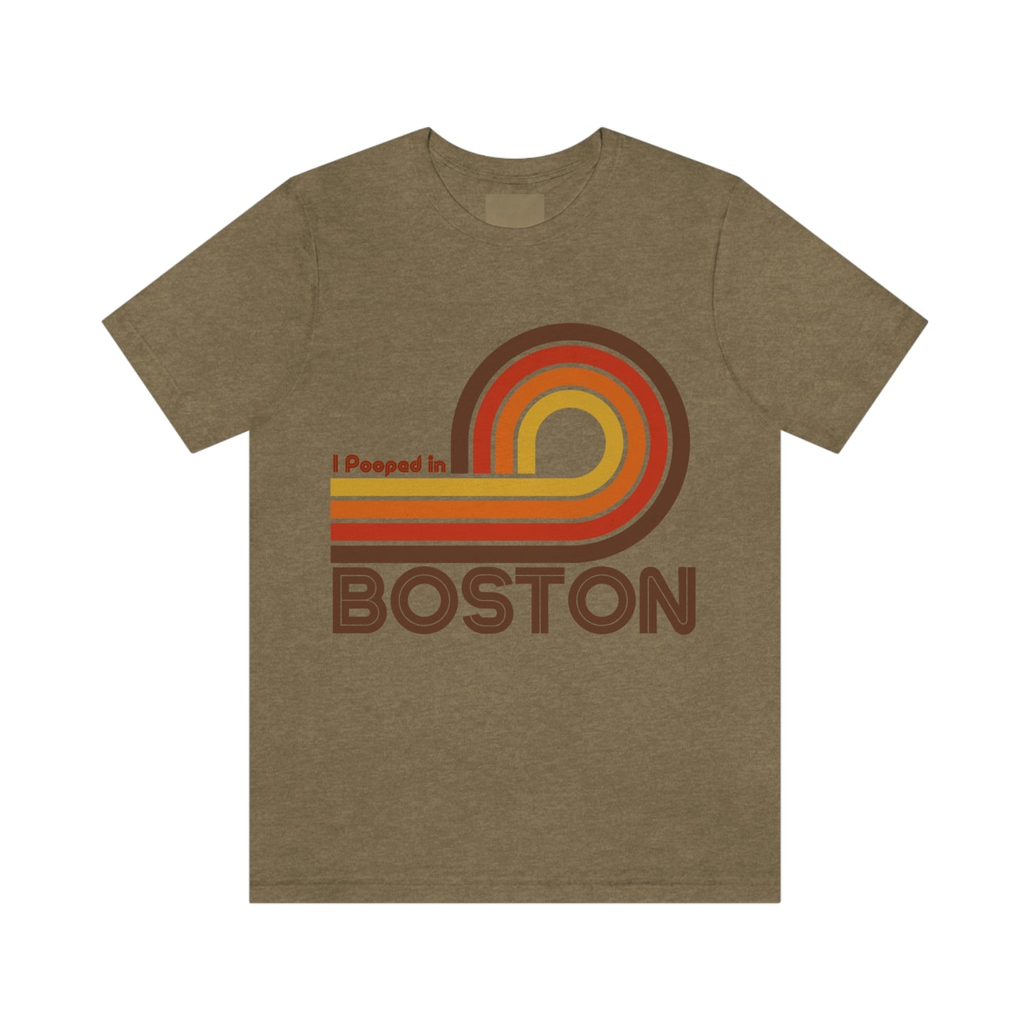 I Pooped In - BOSTON (Dark Retro Loop) Unisex Jersey Short Sleeve Tee