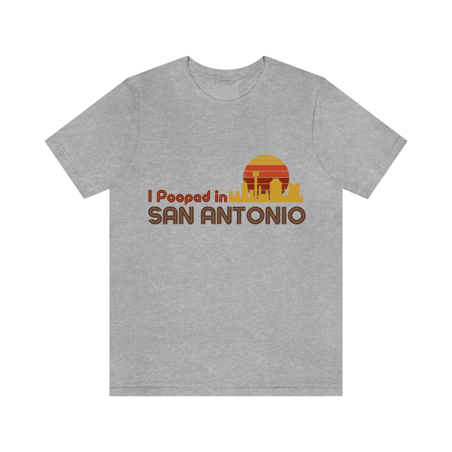 I Pooped In - SAN ANTONIO (Dark Retro Sun) Unisex Jersey Short Sleeve Tee