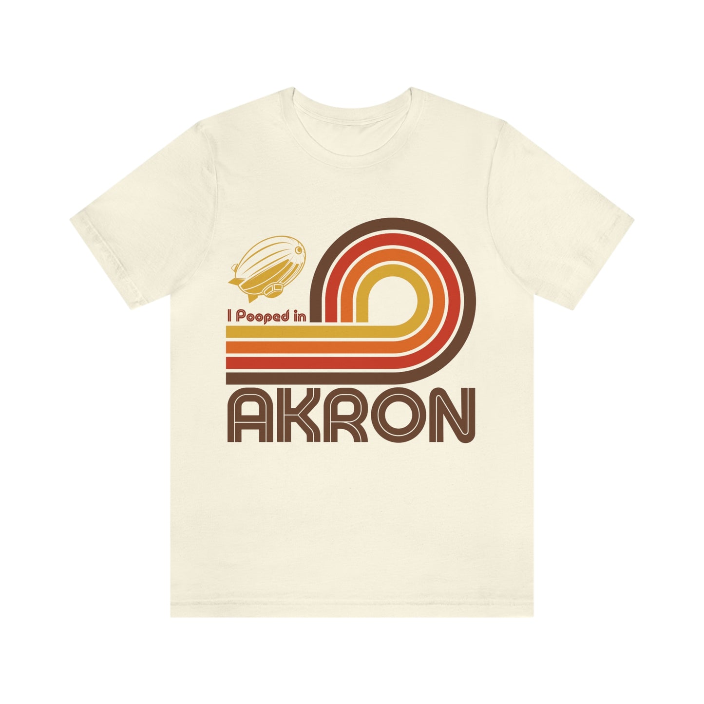 I Pooped In - AKRON (Dark Retro Loop) Unisex Jersey Short Sleeve Tee