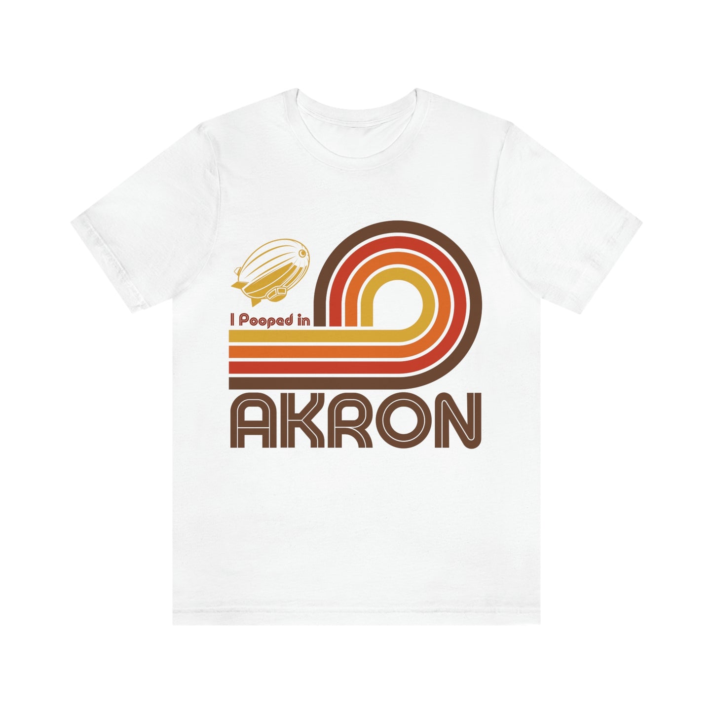 I Pooped In - AKRON (Dark Retro Loop) Unisex Jersey Short Sleeve Tee
