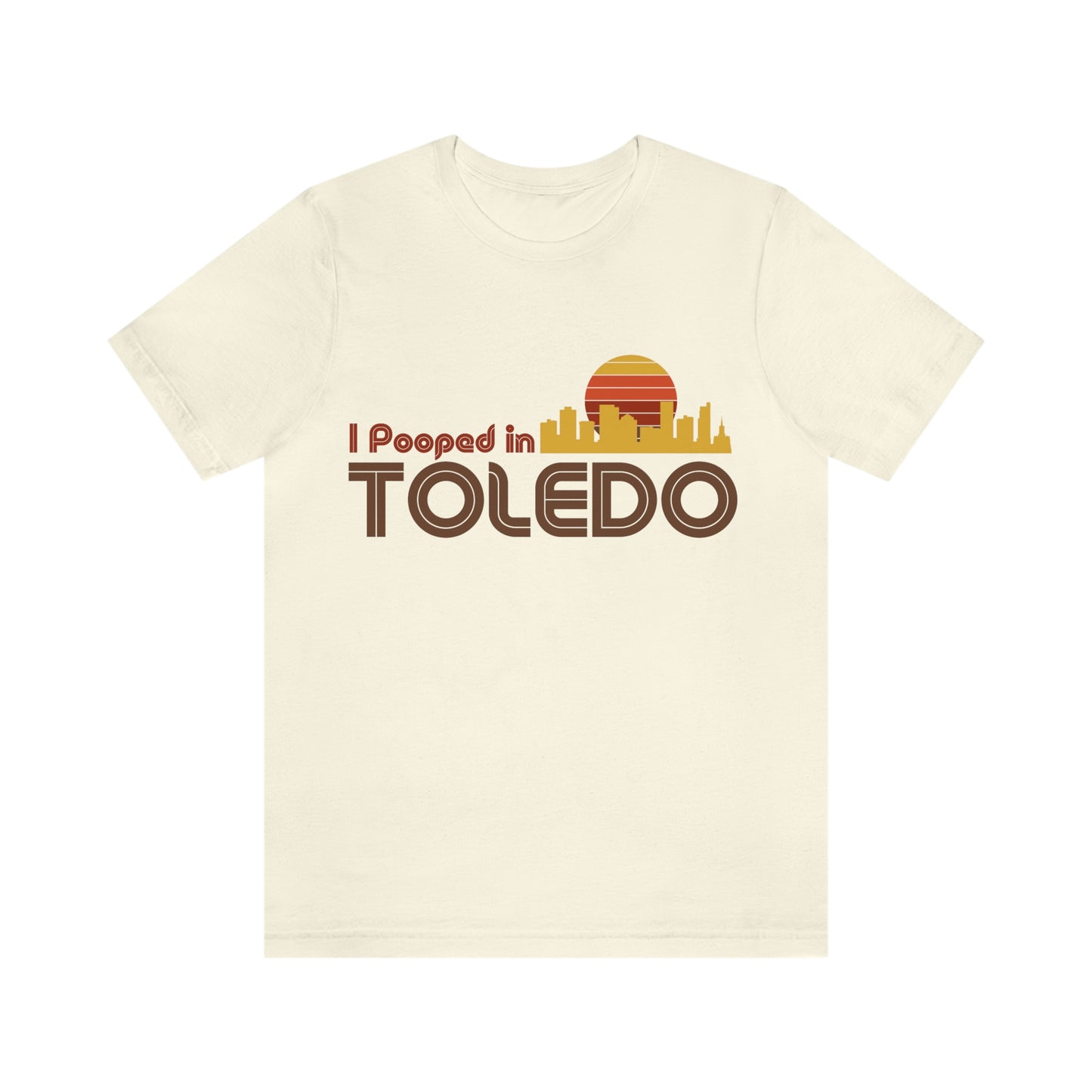I Pooped In - TOLEDO (Dark Retro Sun - Skyline) Unisex Jersey Short Sleeve Tee