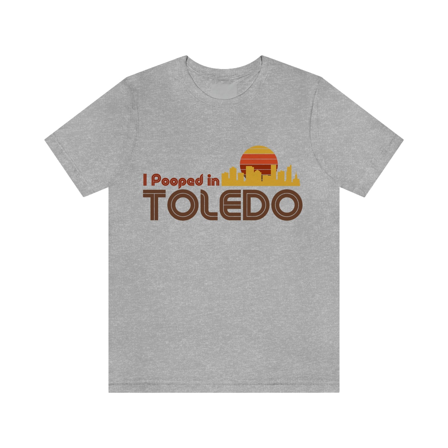 I Pooped In - TOLEDO (Dark Retro Sun - Skyline) Unisex Jersey Short Sleeve Tee