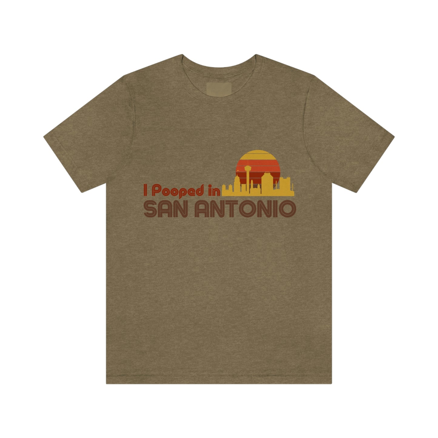 I Pooped In - SAN ANTONIO (Dark Retro Sun) Unisex Jersey Short Sleeve Tee