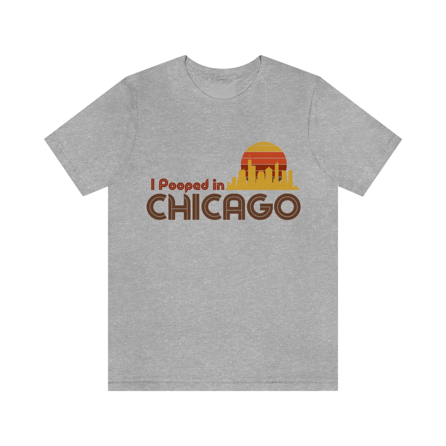 I Pooped In - CHICAGO (Dark Retro Sun) Unisex Jersey Short Sleeve Tee