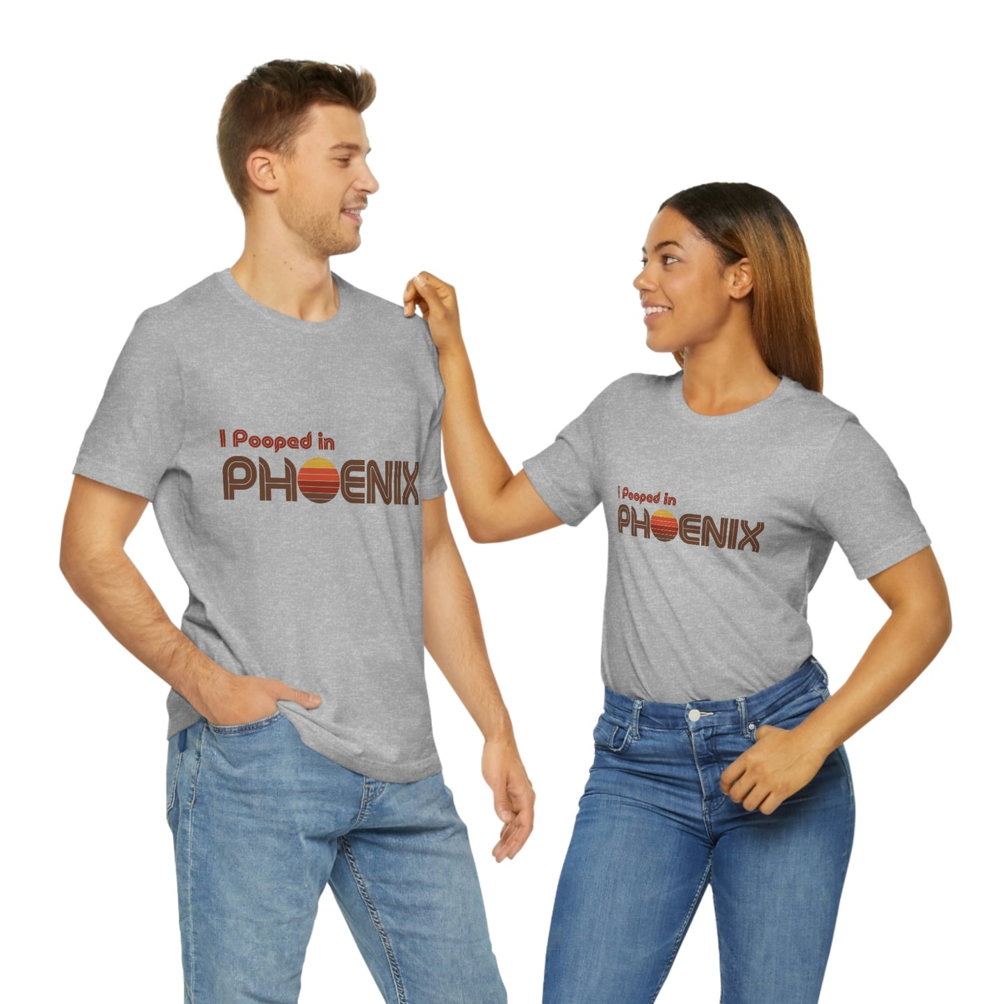 I Pooped In - PHOENIX (Dark Retro Sun) Unisex Jersey Short Sleeve Tee
