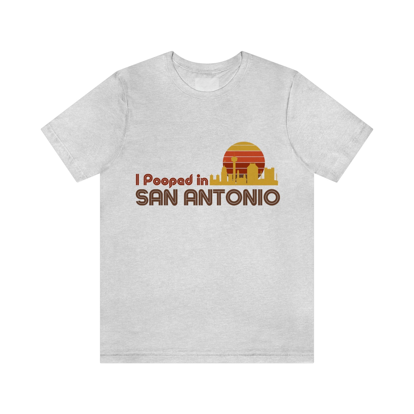 I Pooped In - SAN ANTONIO (Dark Retro Sun) Unisex Jersey Short Sleeve Tee