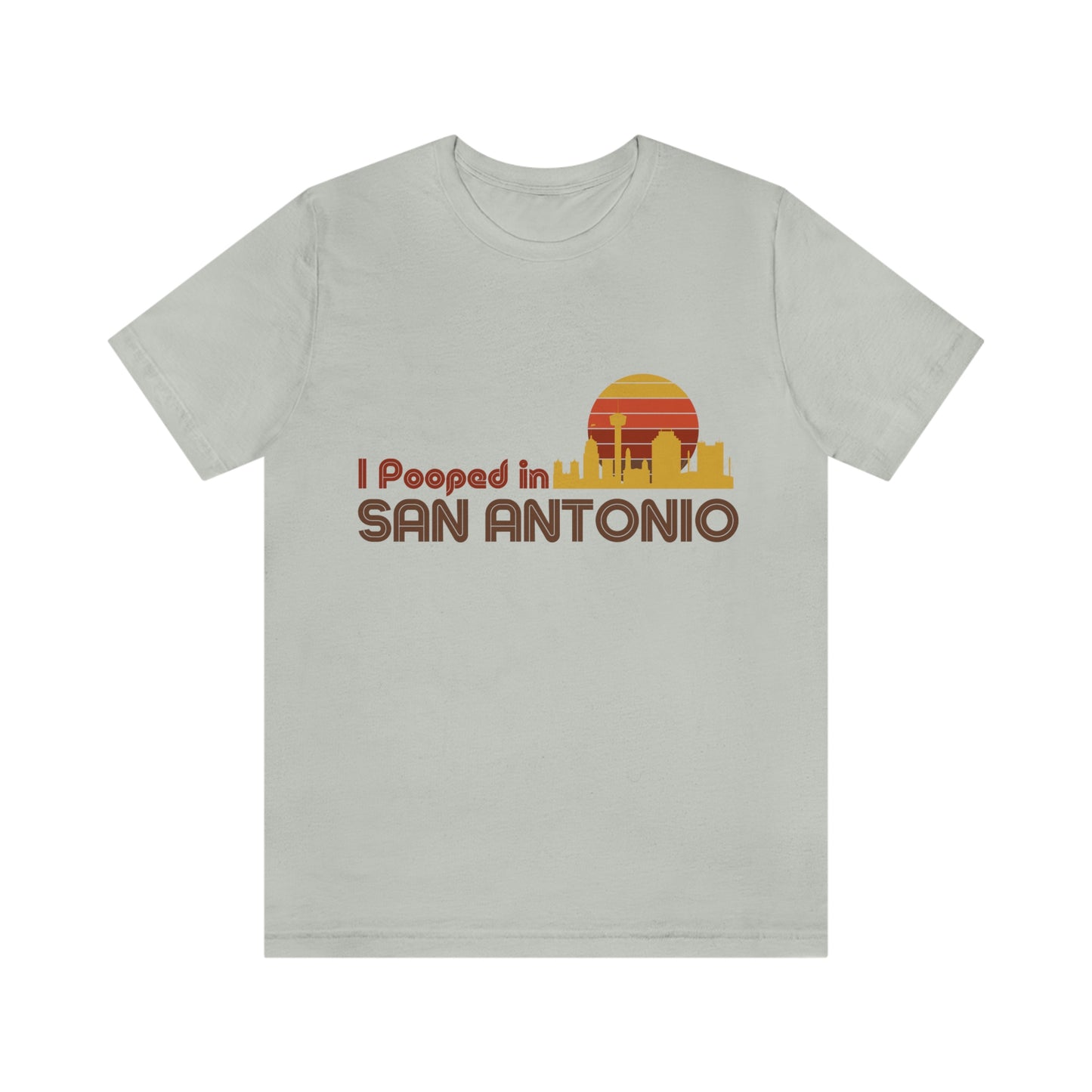I Pooped In - SAN ANTONIO (Dark Retro Sun) Unisex Jersey Short Sleeve Tee