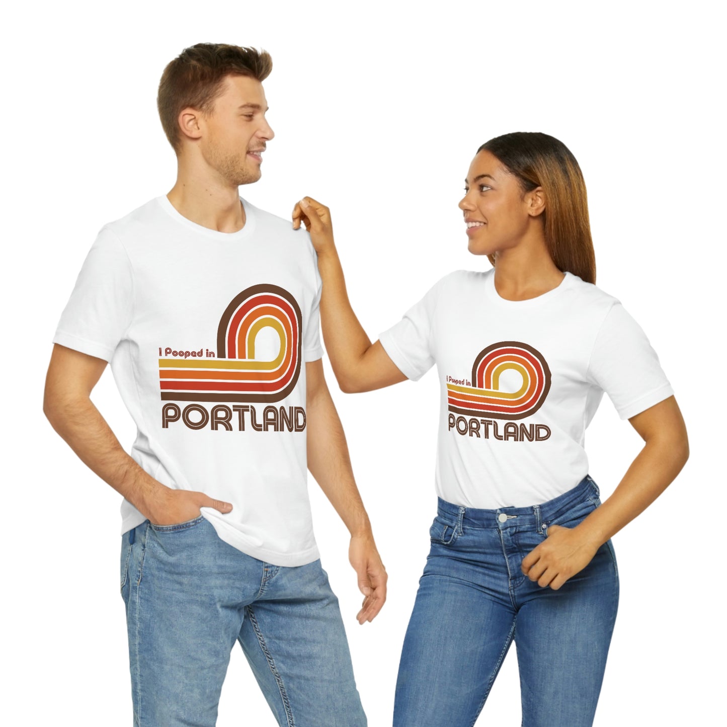 I Pooped In - PORTLAND (Dark Retro Loop) Unisex Jersey Short Sleeve Tee
