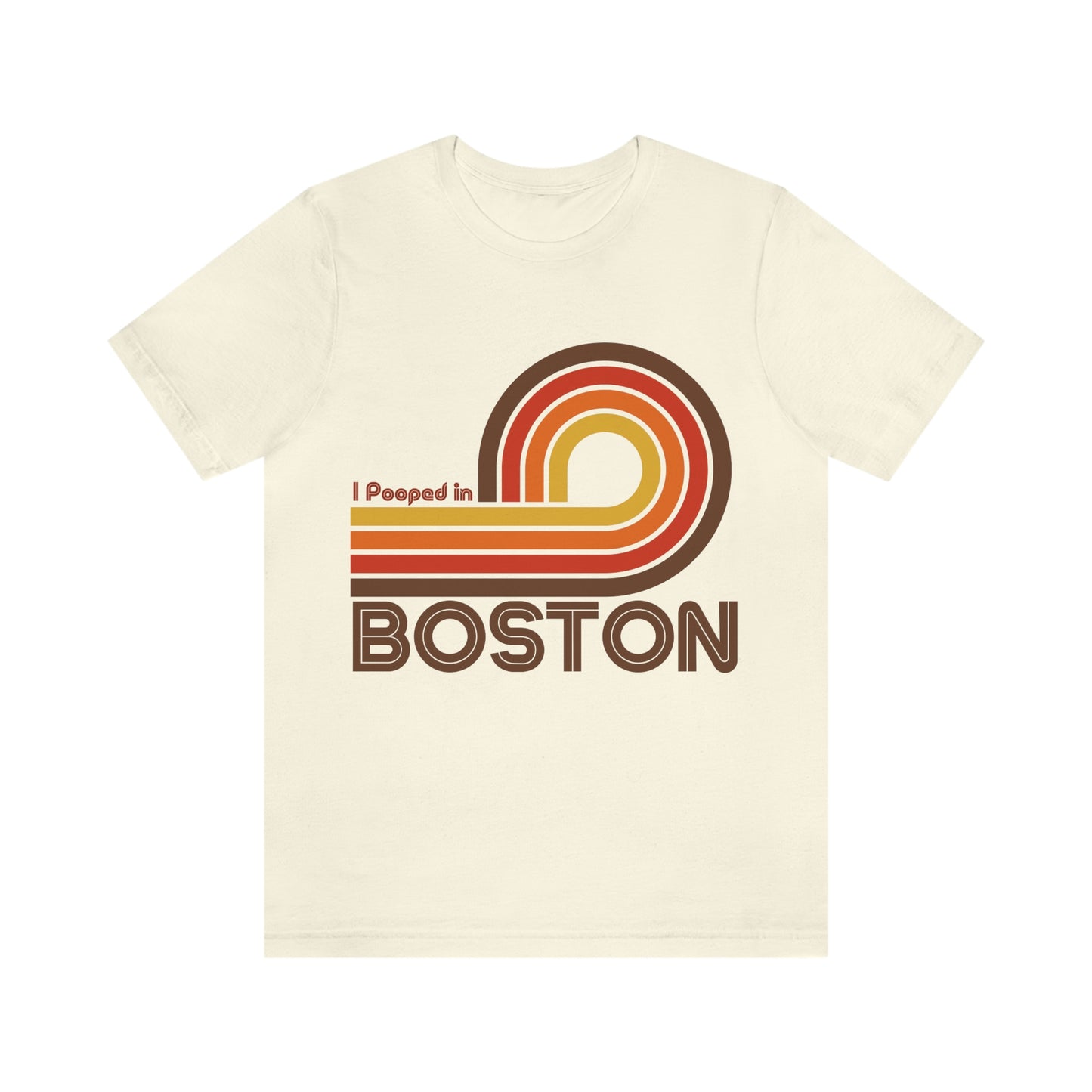 I Pooped In - BOSTON (Dark Retro Loop) Unisex Jersey Short Sleeve Tee