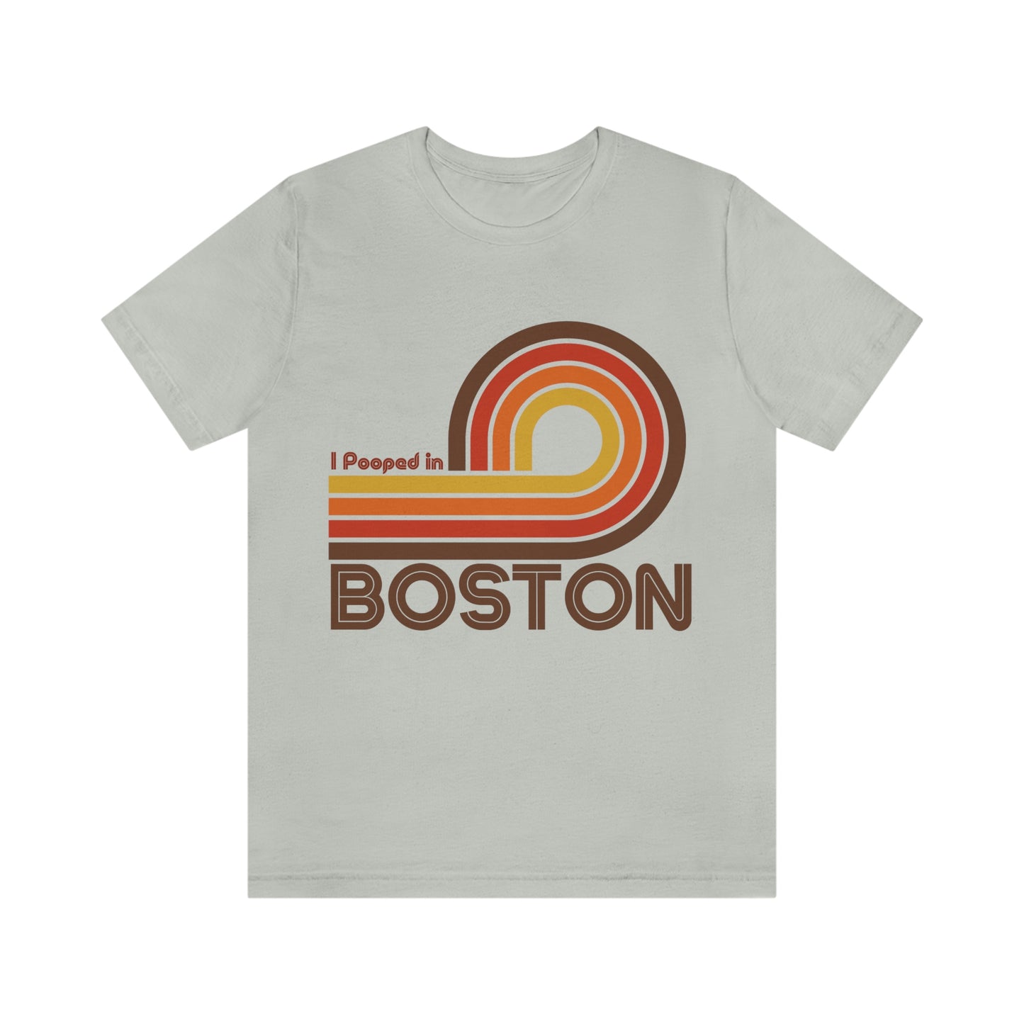 I Pooped In - BOSTON (Dark Retro Loop) Unisex Jersey Short Sleeve Tee