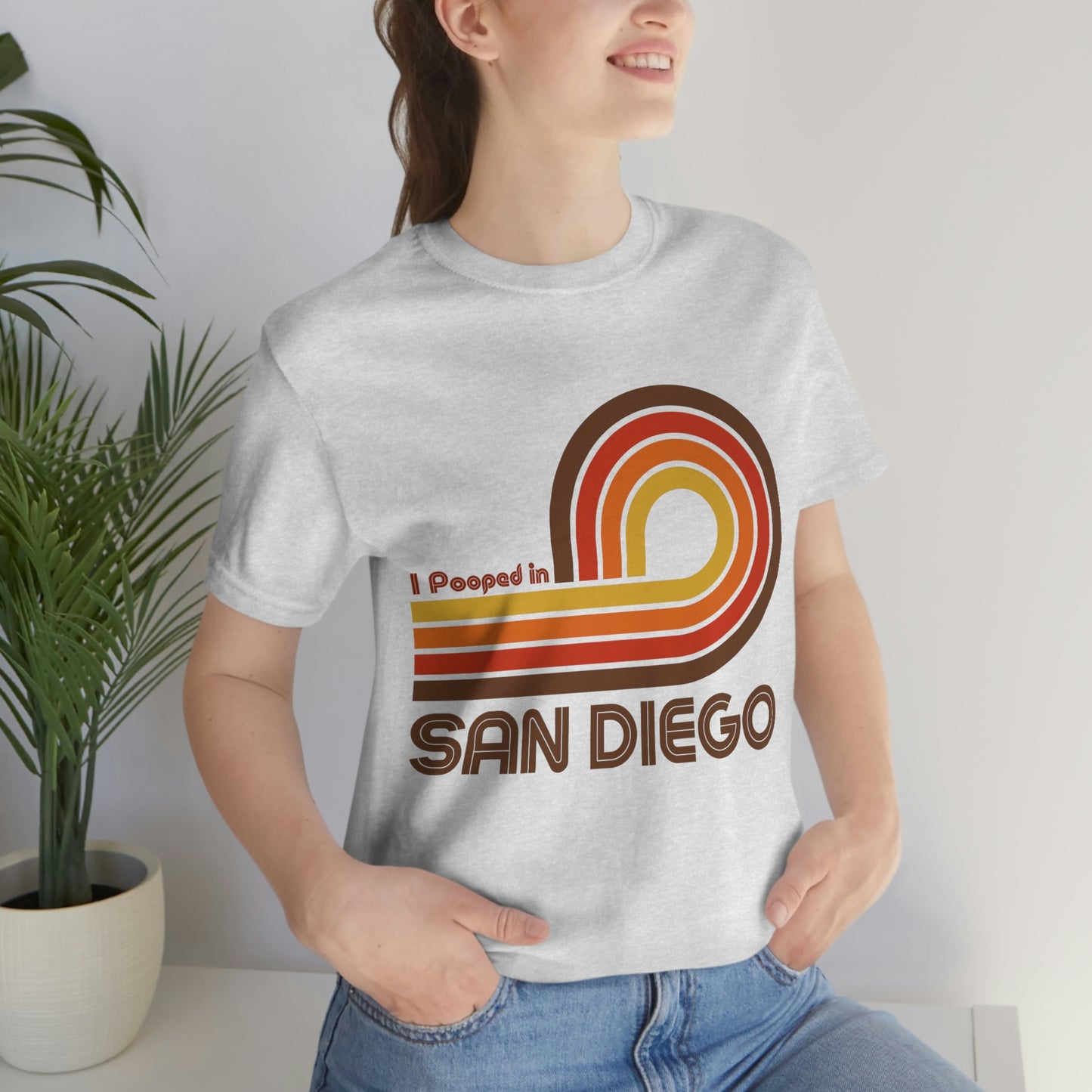 I Pooped In - SAN DIEGO (Dark Retro Loop) Unisex Jersey Short Sleeve Tee