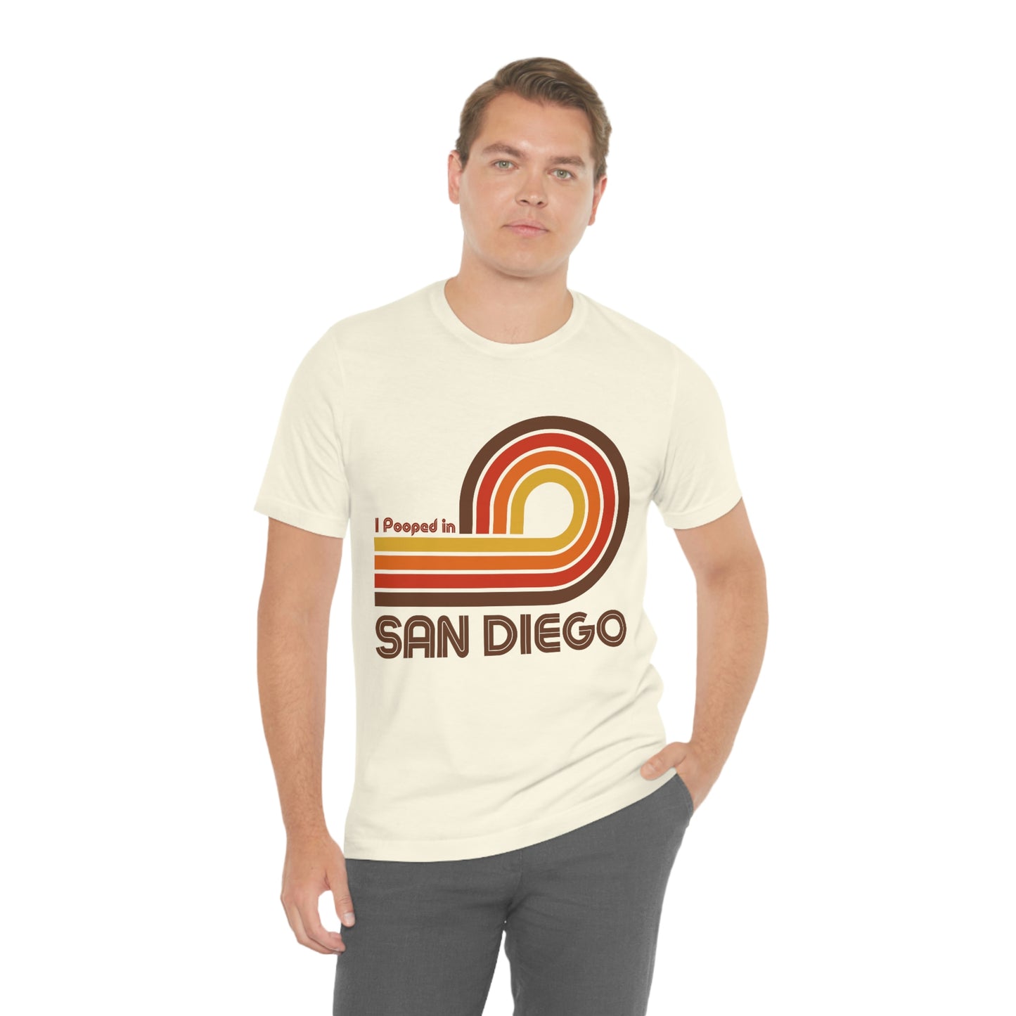 I Pooped In - SAN DIEGO (Dark Retro Loop) Unisex Jersey Short Sleeve Tee