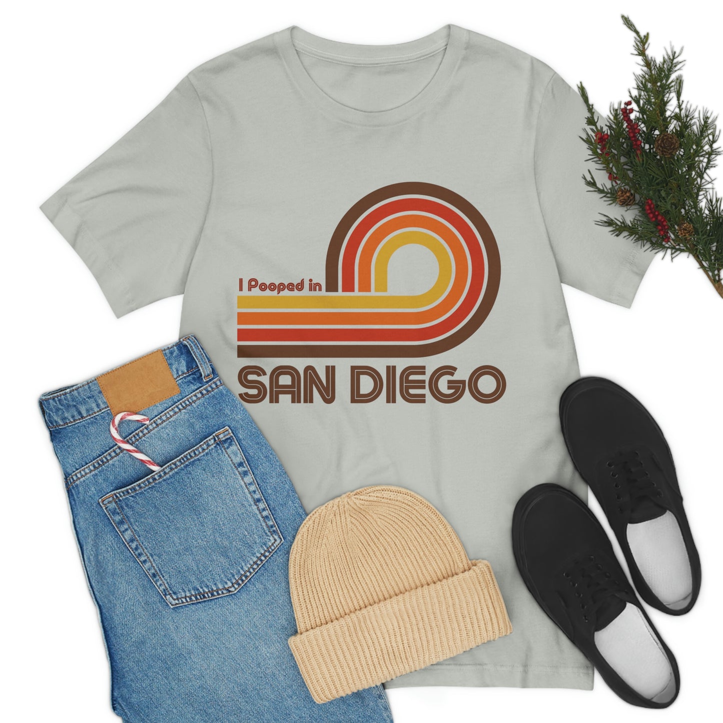 I Pooped In - SAN DIEGO (Dark Retro Loop) Unisex Jersey Short Sleeve Tee