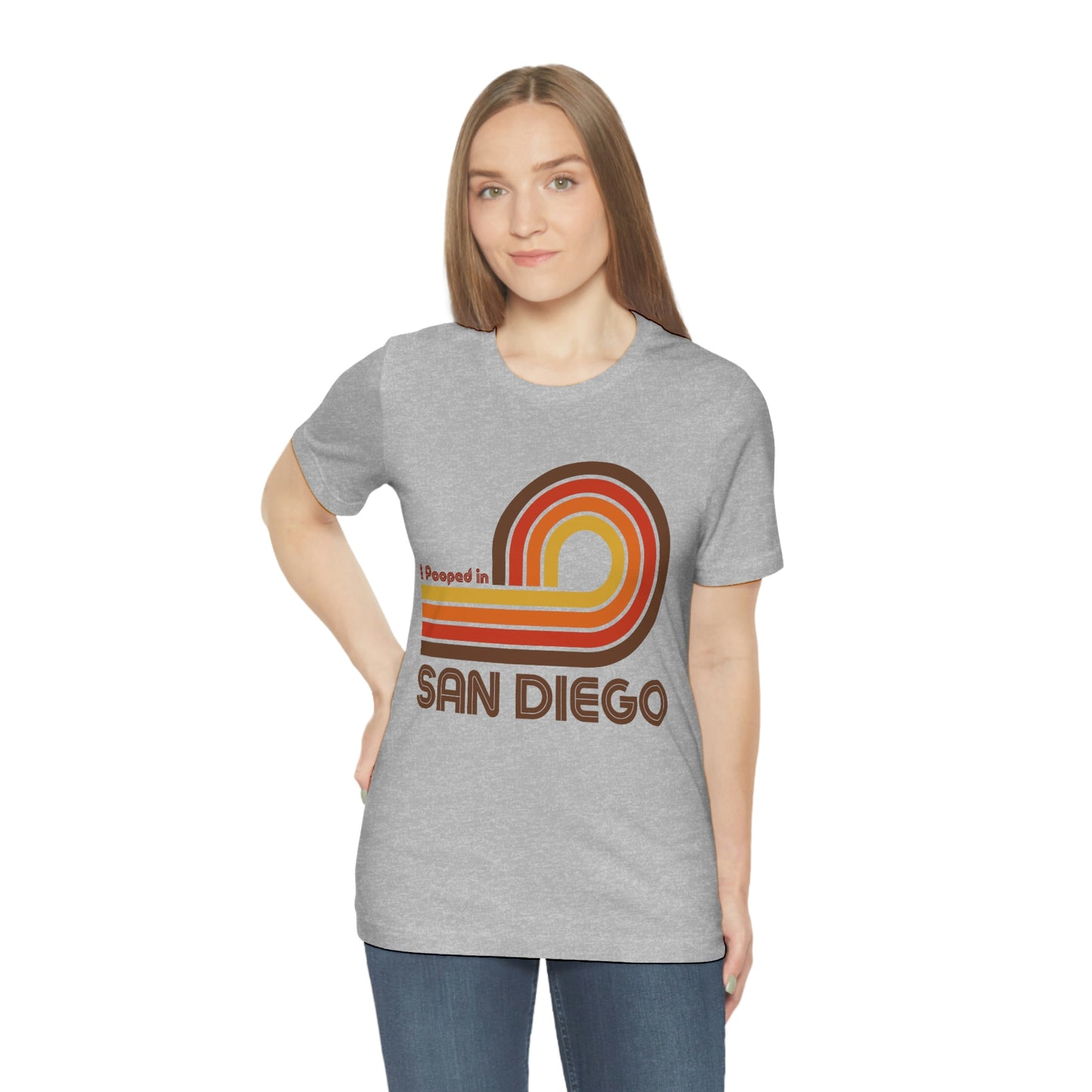 I Pooped In - SAN DIEGO (Dark Retro Loop) Unisex Jersey Short Sleeve Tee