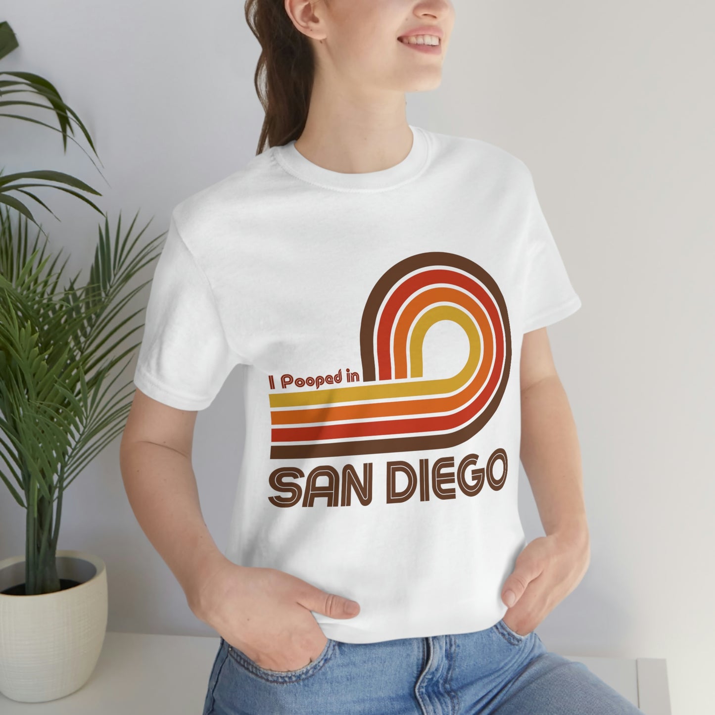 I Pooped In - SAN DIEGO (Dark Retro Loop) Unisex Jersey Short Sleeve Tee