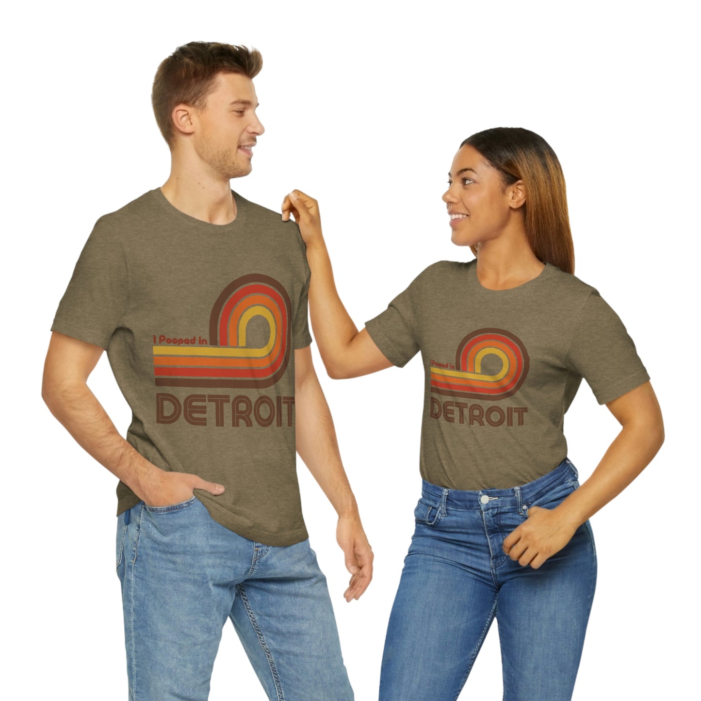 I Pooped In - DETROIT (Dark Retro Loop) Unisex Jersey Short Sleeve Tee