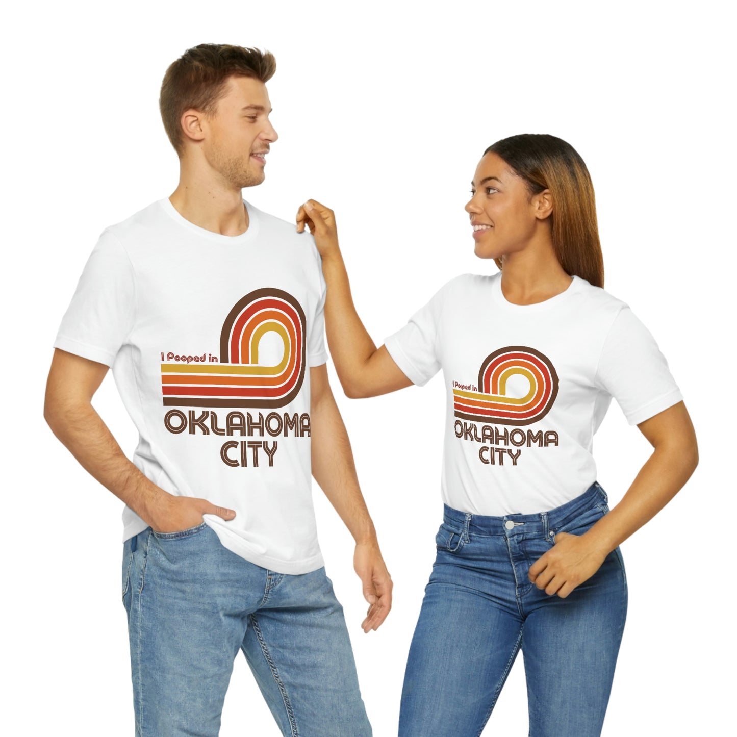 I Pooped In - OKLAHOMA CITY (Dark Retro Loop) Unisex Jersey Short Sleeve Tee