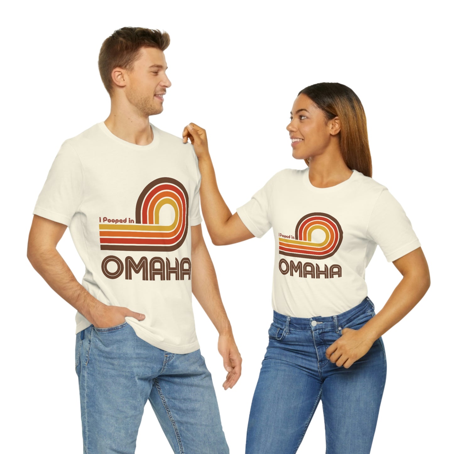 I Pooped In - OMAHA (Dark Retro Loop) Unisex Jersey Short Sleeve Tee