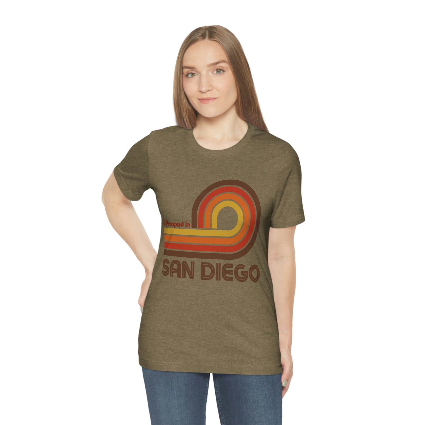 I Pooped In - SAN DIEGO (Dark Retro Loop) Unisex Jersey Short Sleeve Tee