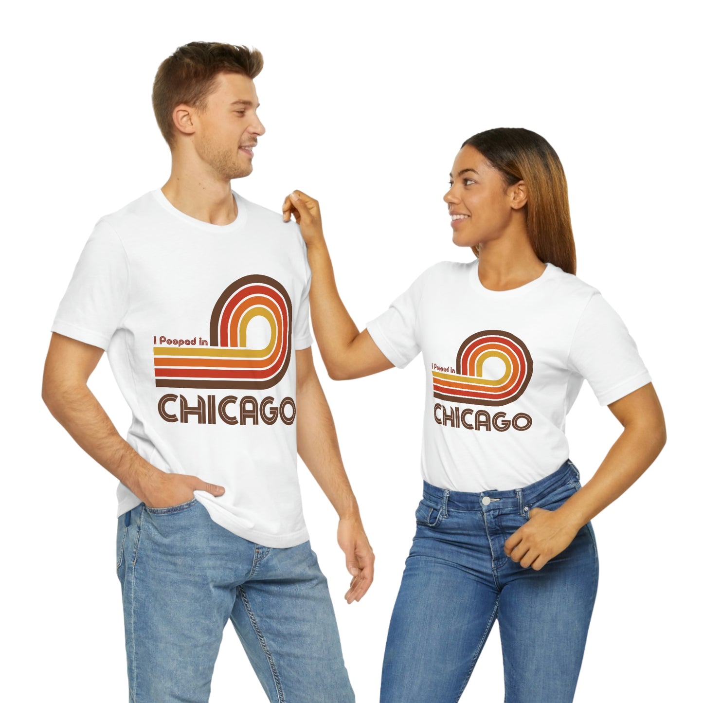 I Pooped In - CHICAGO (Dark Retro Loop) Unisex Jersey Short Sleeve Tee