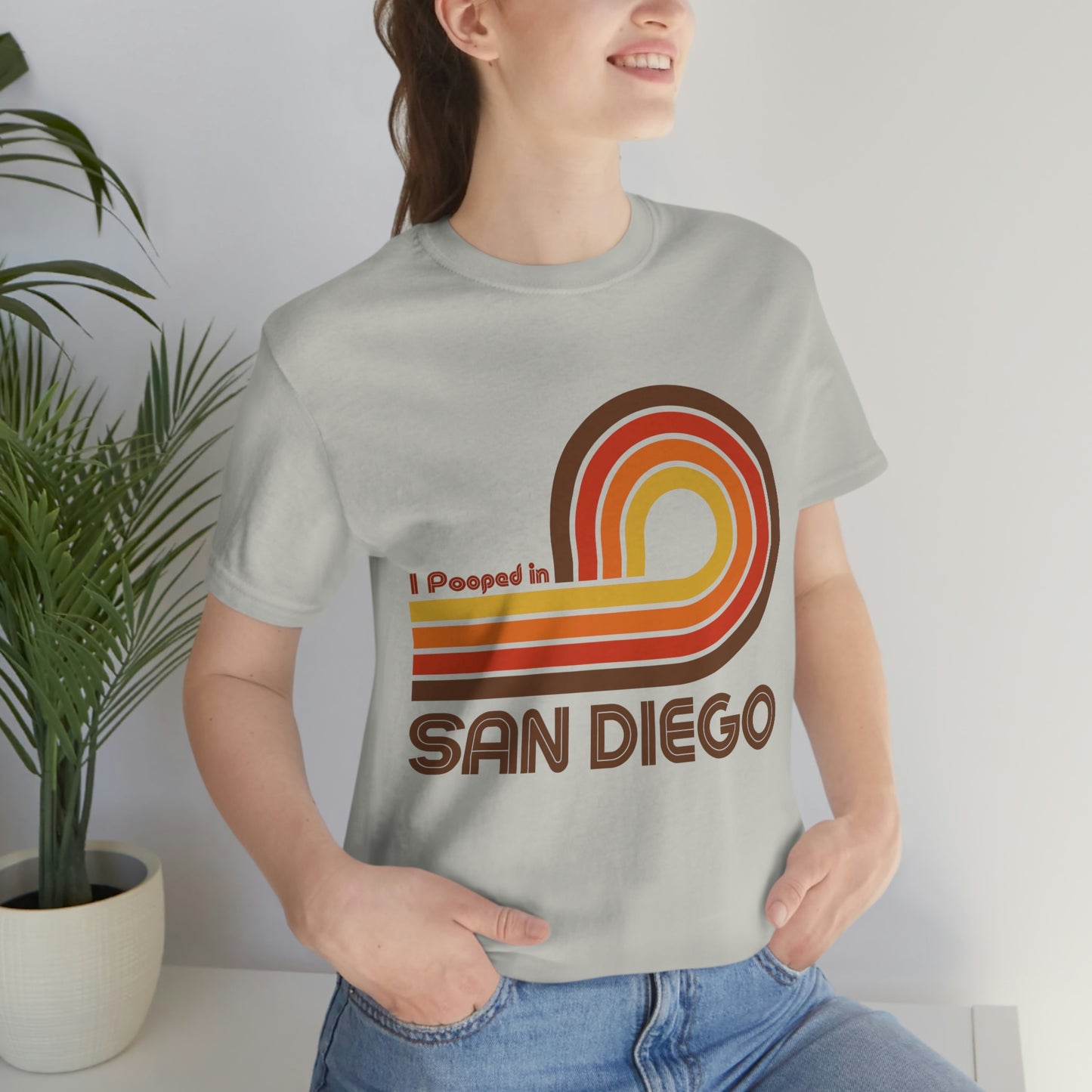 I Pooped In - SAN DIEGO (Dark Retro Loop) Unisex Jersey Short Sleeve Tee