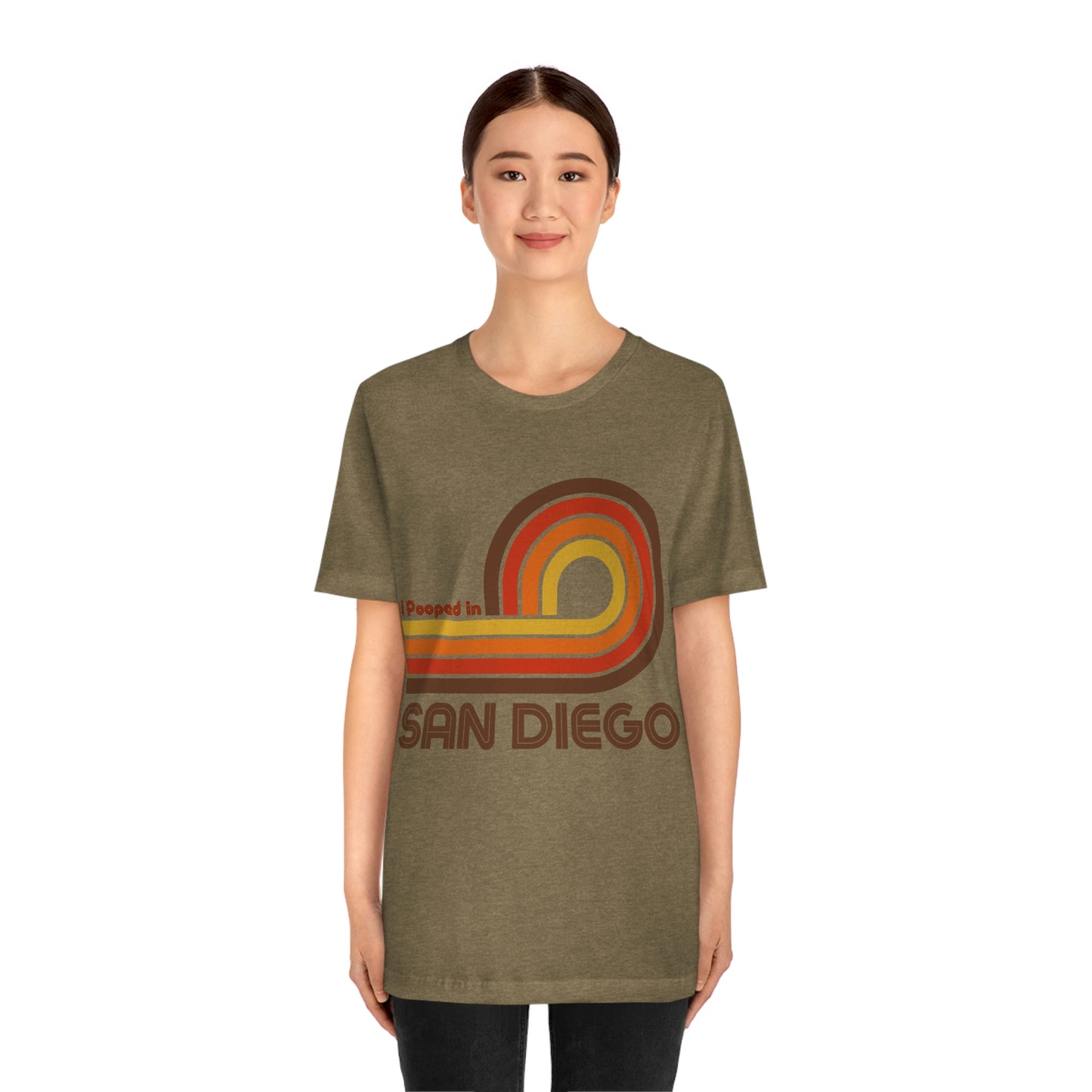 I Pooped In - SAN DIEGO (Dark Retro Loop) Unisex Jersey Short Sleeve Tee