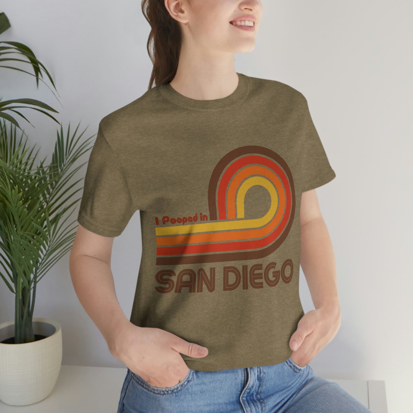 I Pooped In - SAN DIEGO (Dark Retro Loop) Unisex Jersey Short Sleeve Tee